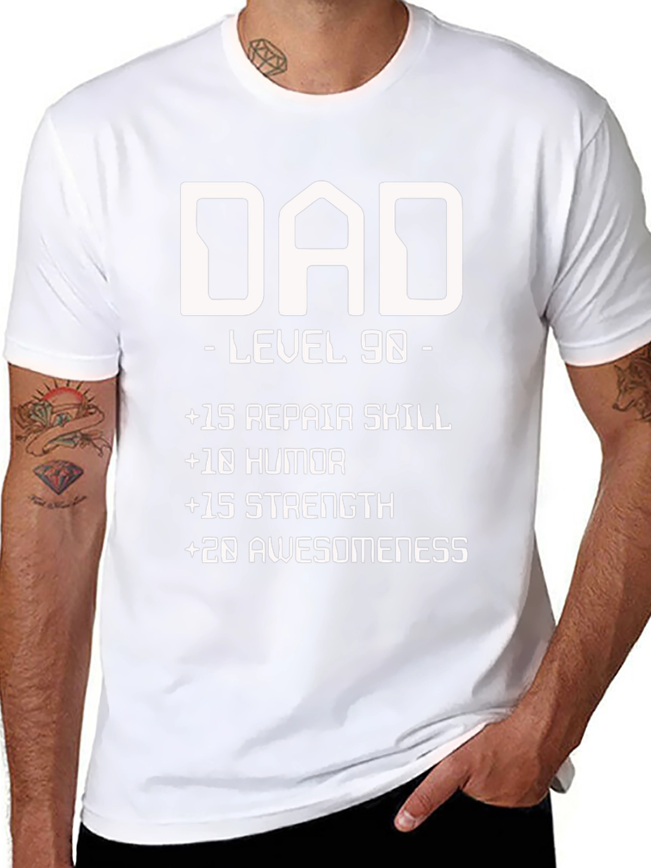 Dad Level 90 Funny Graphic T-Shirt