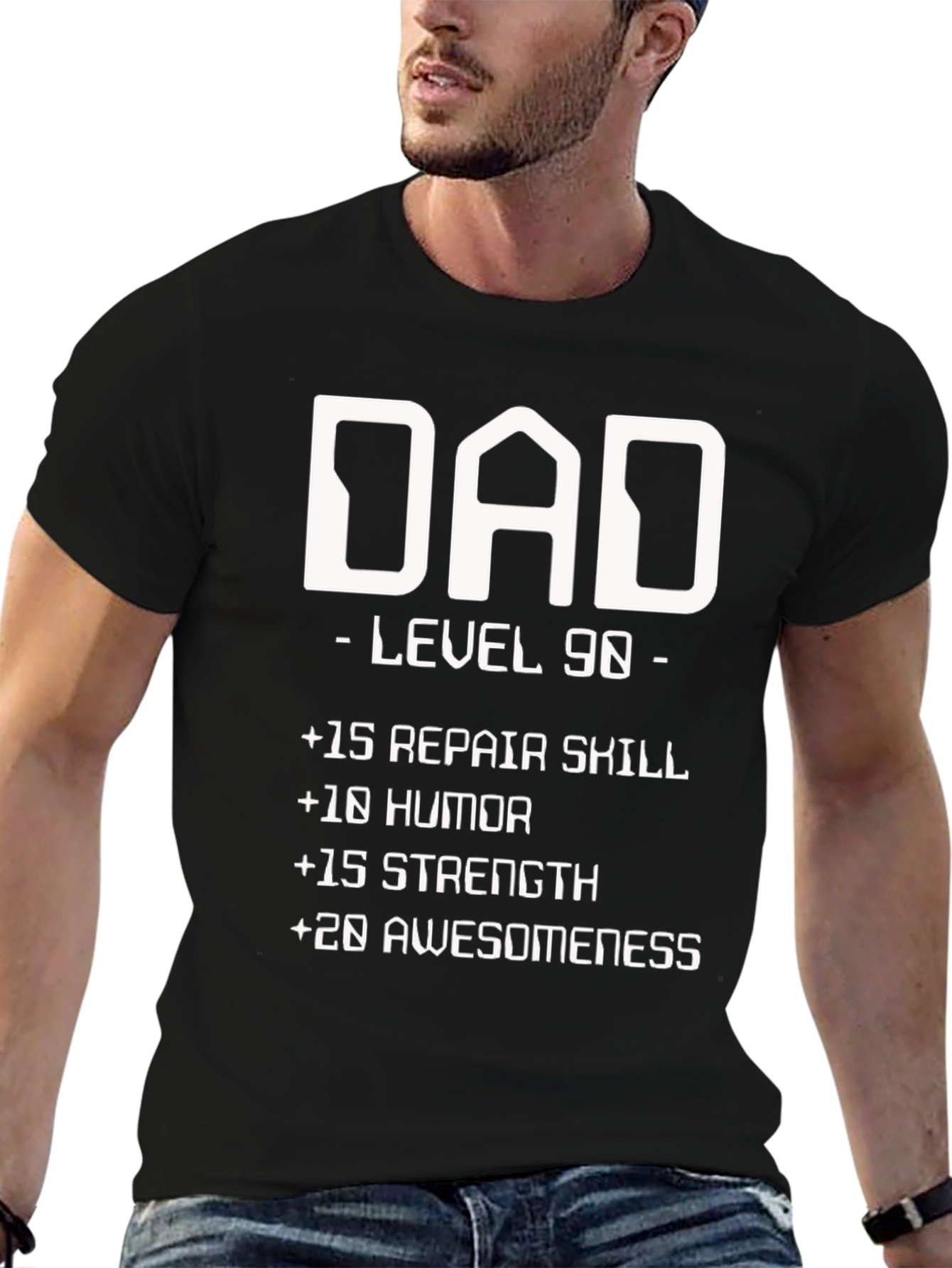 Dad Level 90 Funny Graphic T-Shirt