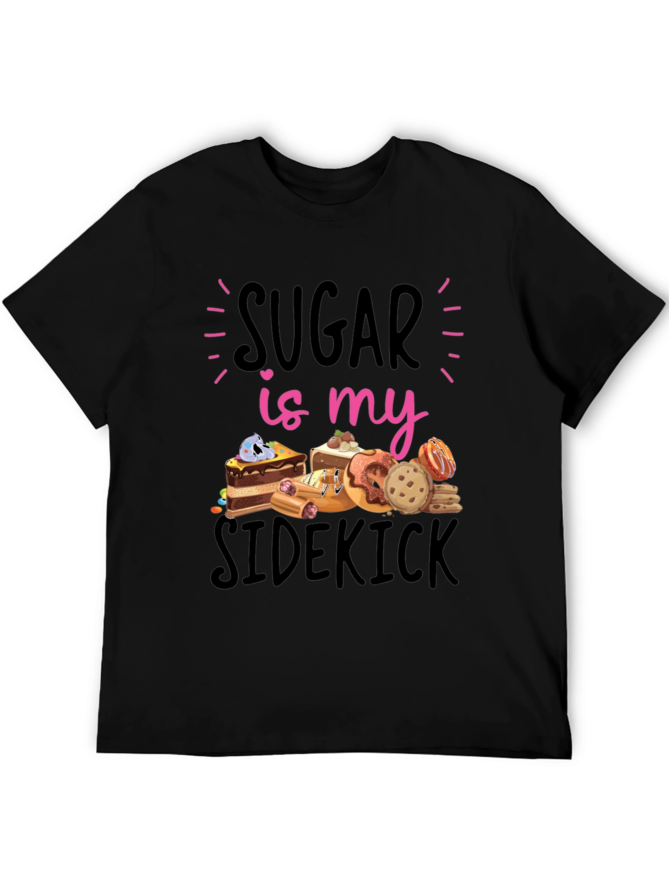 Sugar Is My Sidekick Black T-Shirt