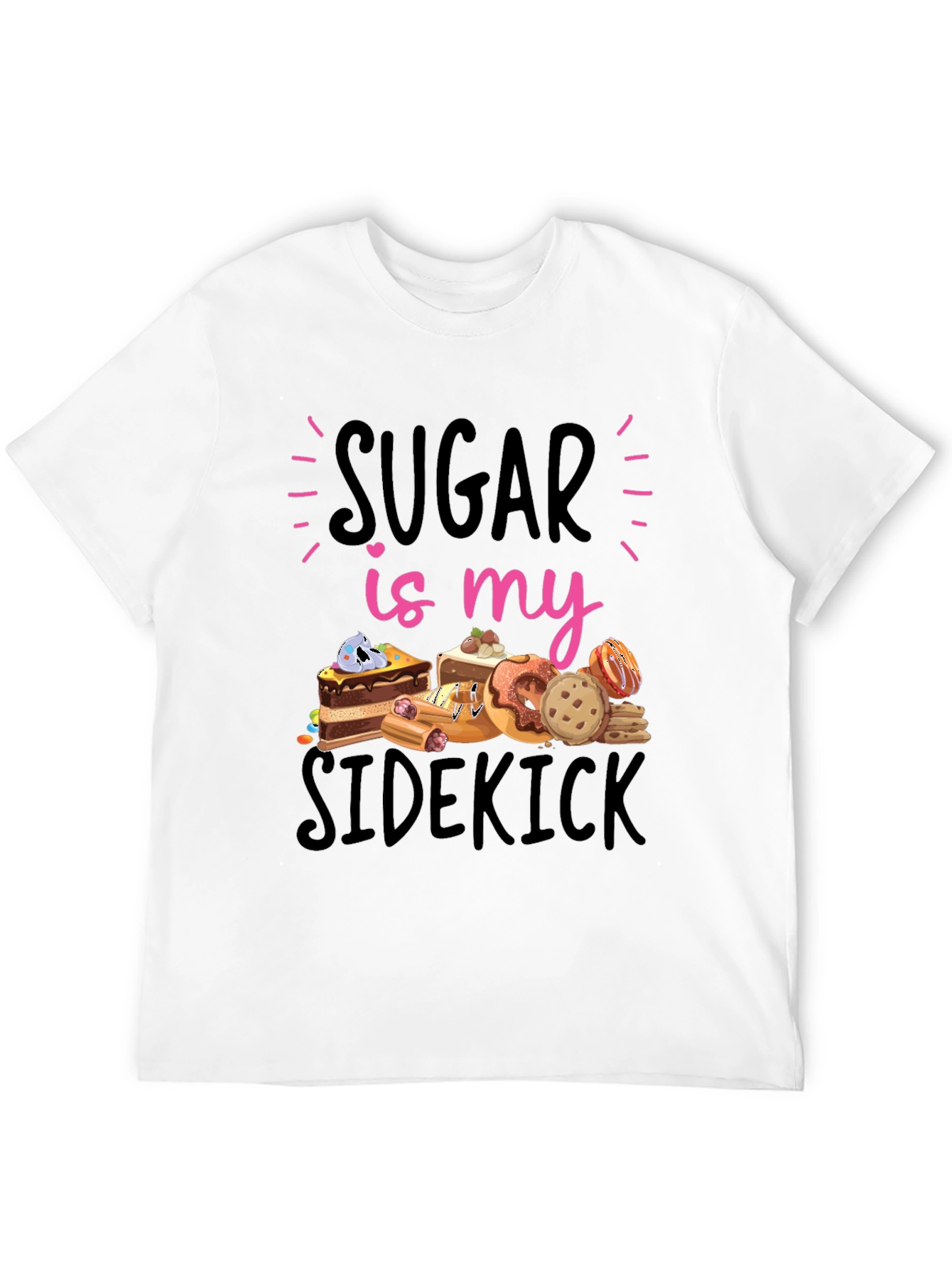 Sugar Is My Sidekick Black T-Shirt