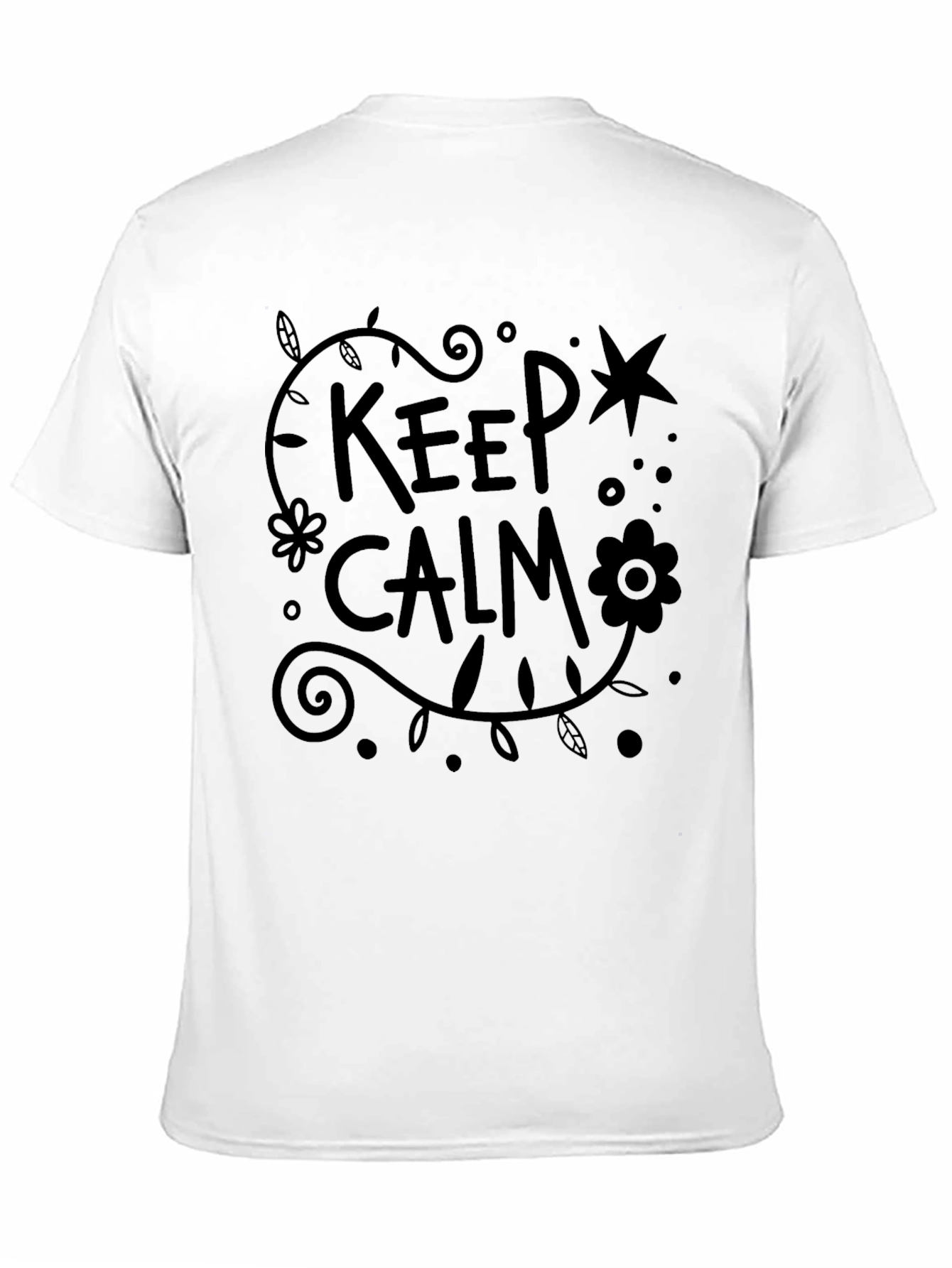 Keep Calm Graphic Tee - Black Crew Neck T-Shirt