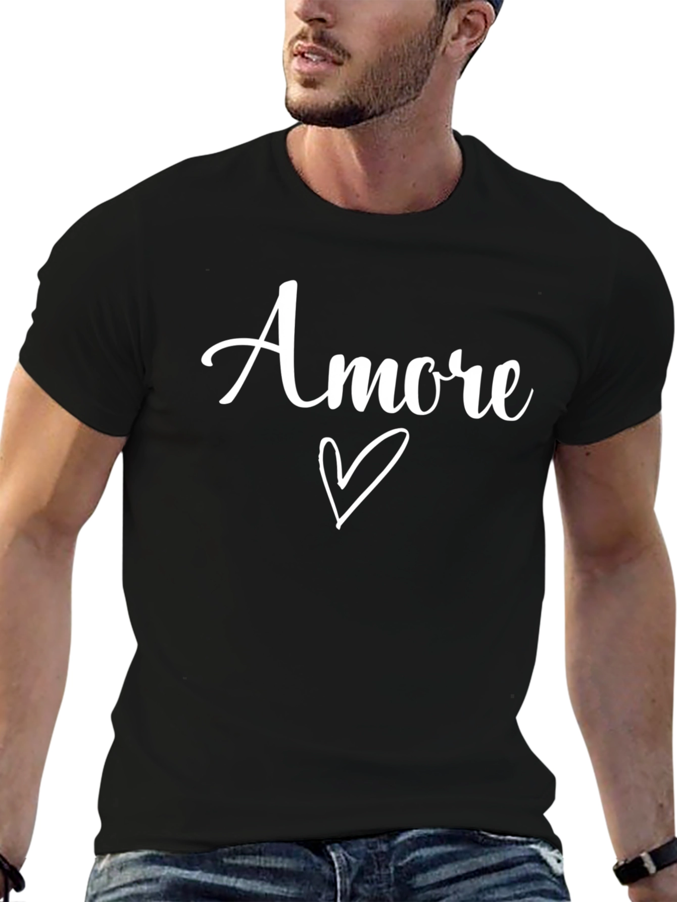 Amore Heart Graphic Tee - Black