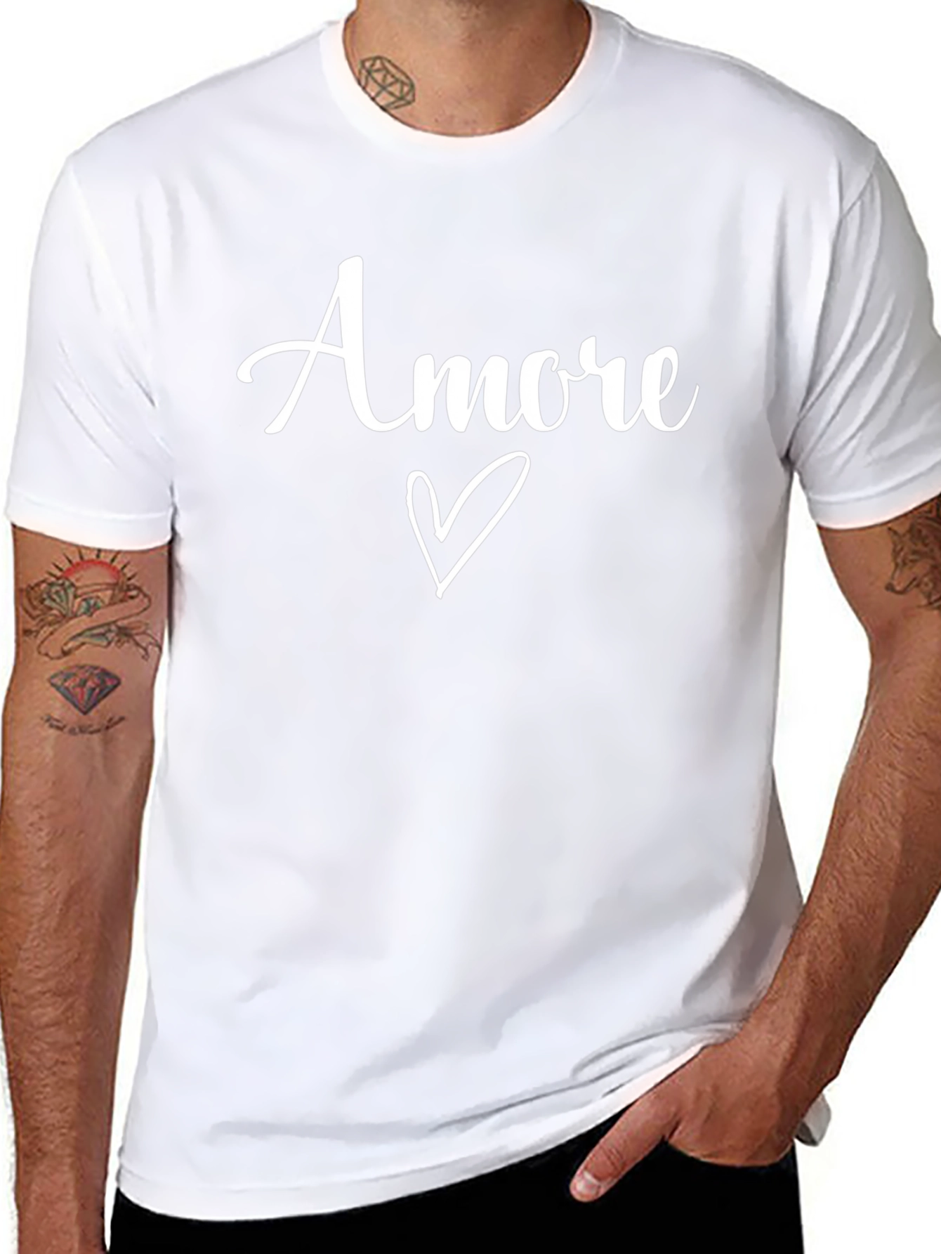 Amore Heart Graphic Tee - Black