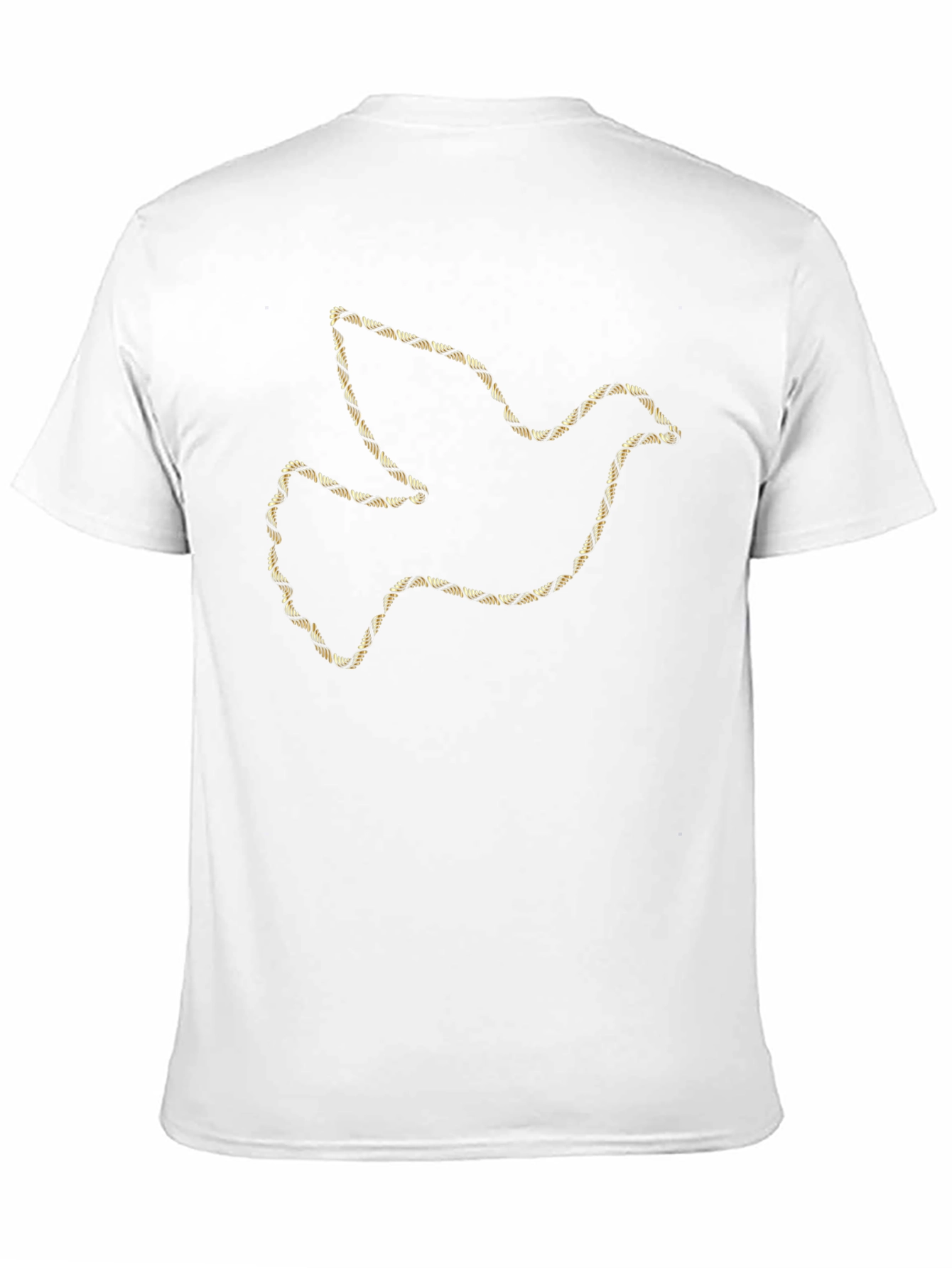 Dove Outline Graphic Tee - Gold Design on Black