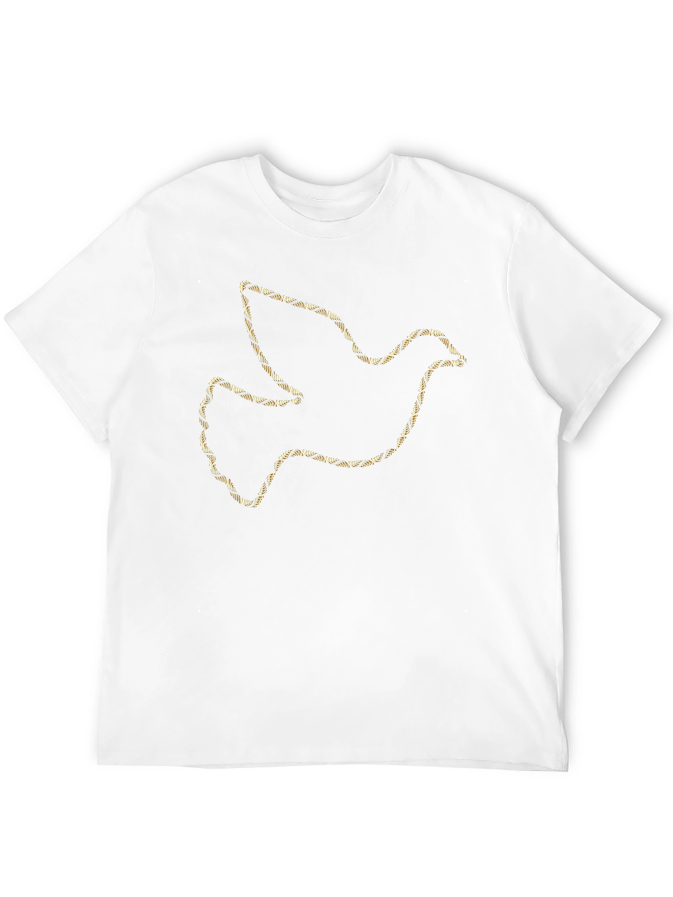 Dove Outline Graphic Tee - Gold Design on Black