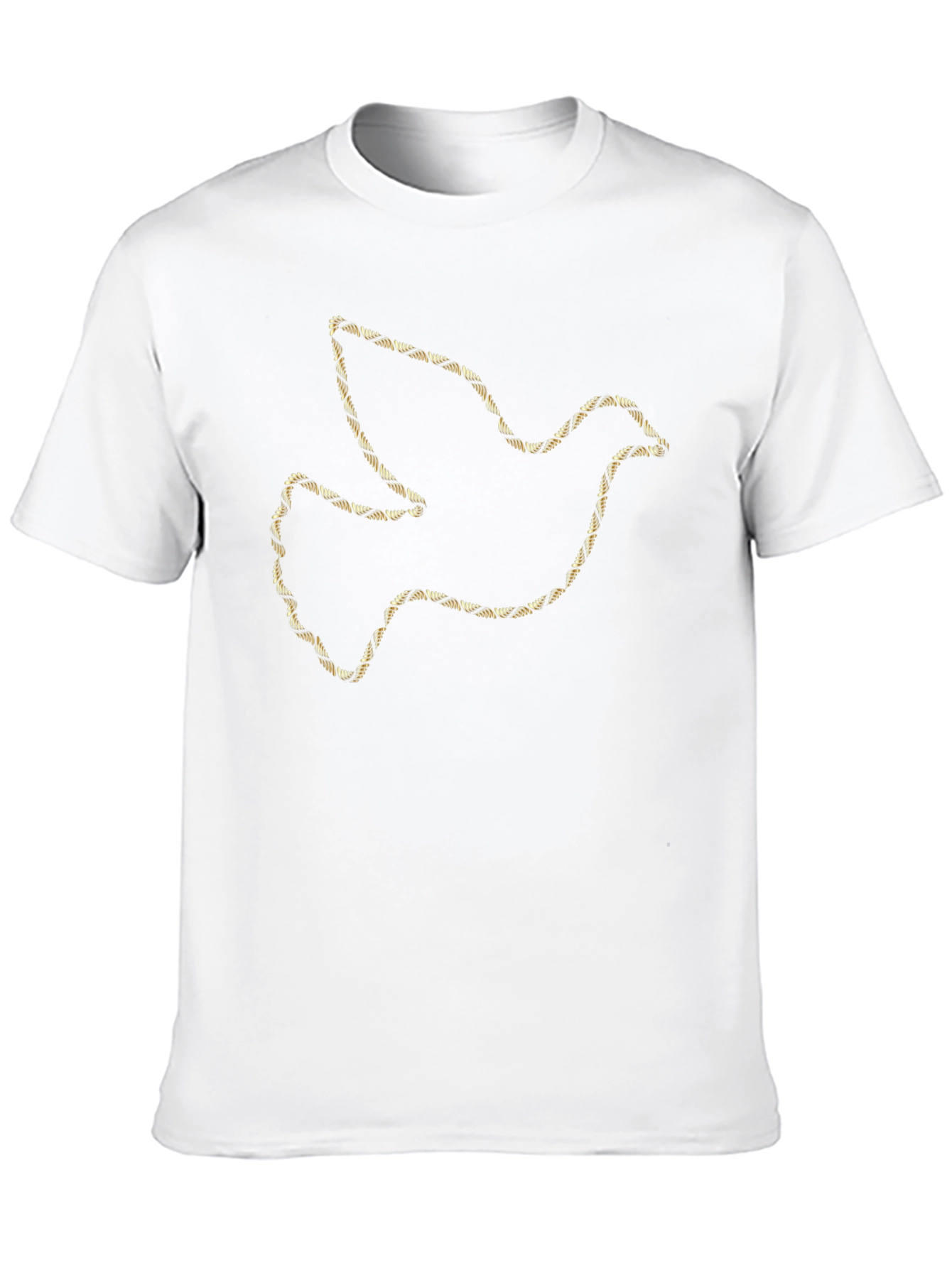 Dove Outline Graphic Tee - Gold Design on Black