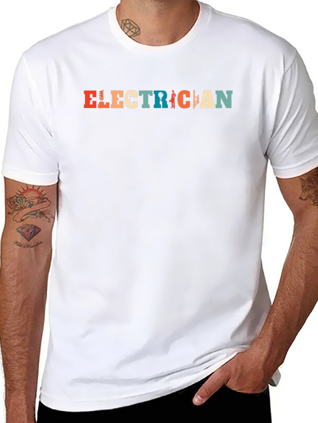 Electrician Retro Graphic Tee - Black