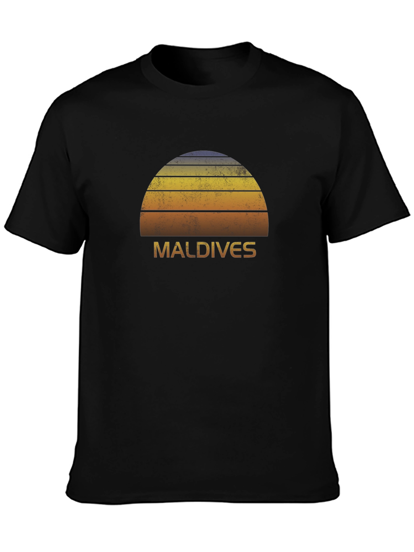 Maldives Sunset Graphic Tee - Retro Island Vibes