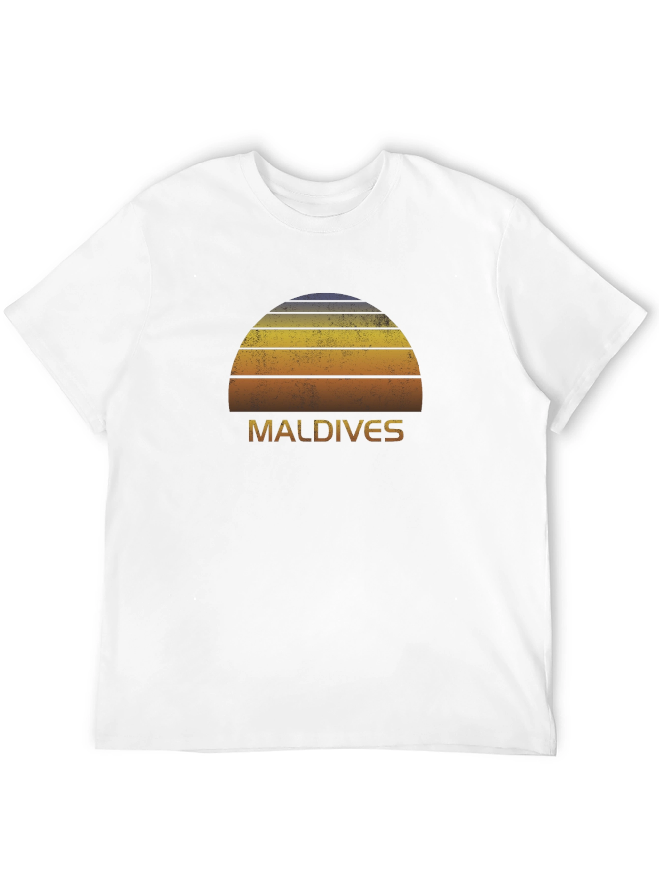 Maldives Sunset Graphic Tee - Retro Island Vibes