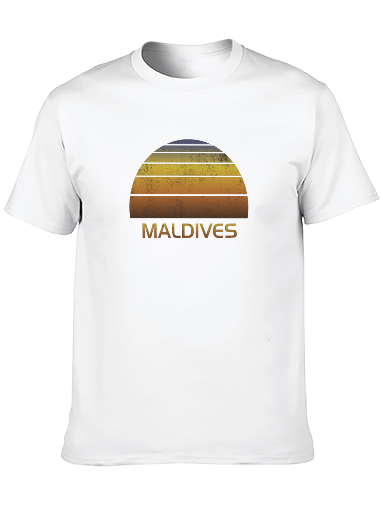 Maldives Sunset Graphic Tee - Retro Island Vibes