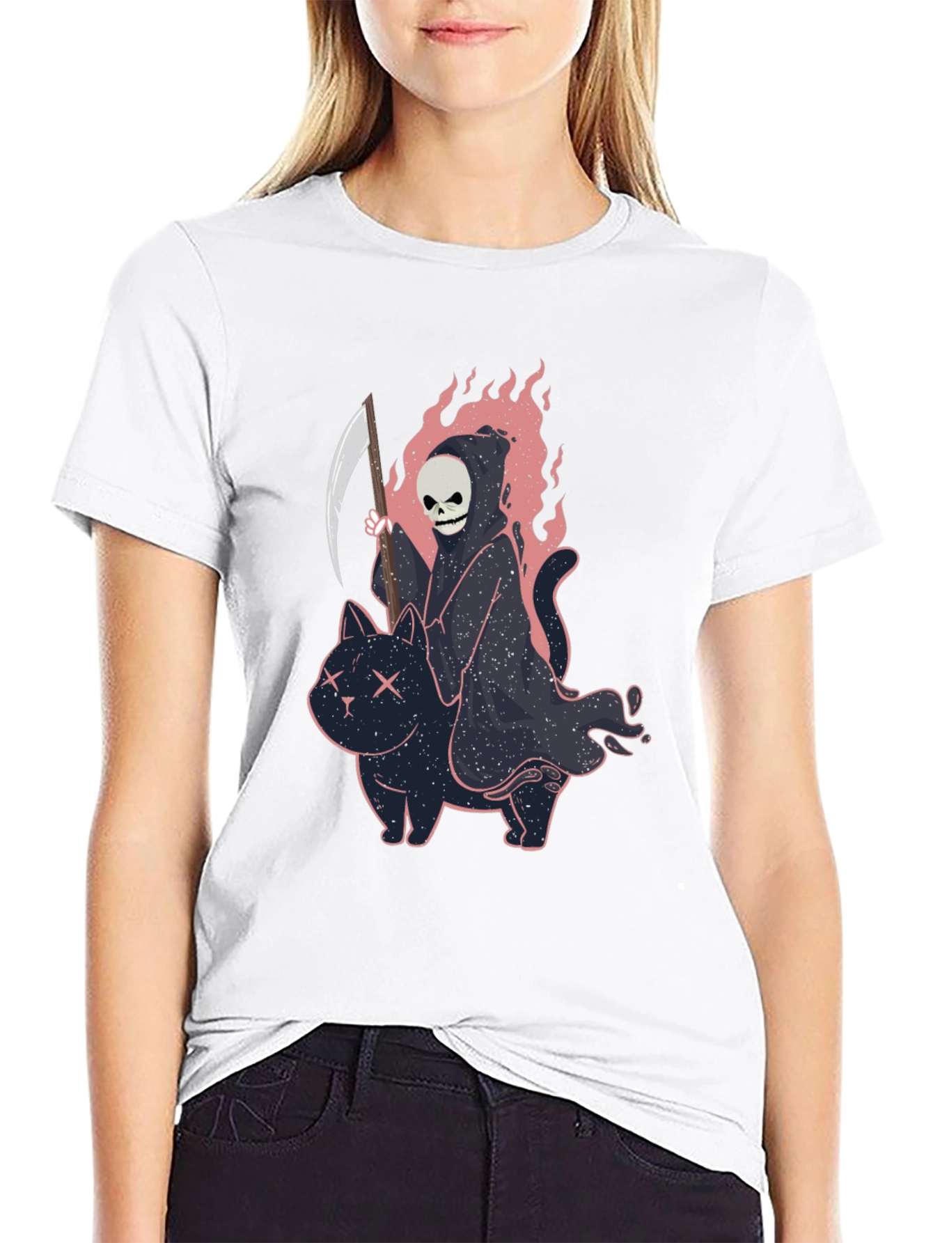 Grim Reaper Cat T-Shirt - Unique Graphic Tee