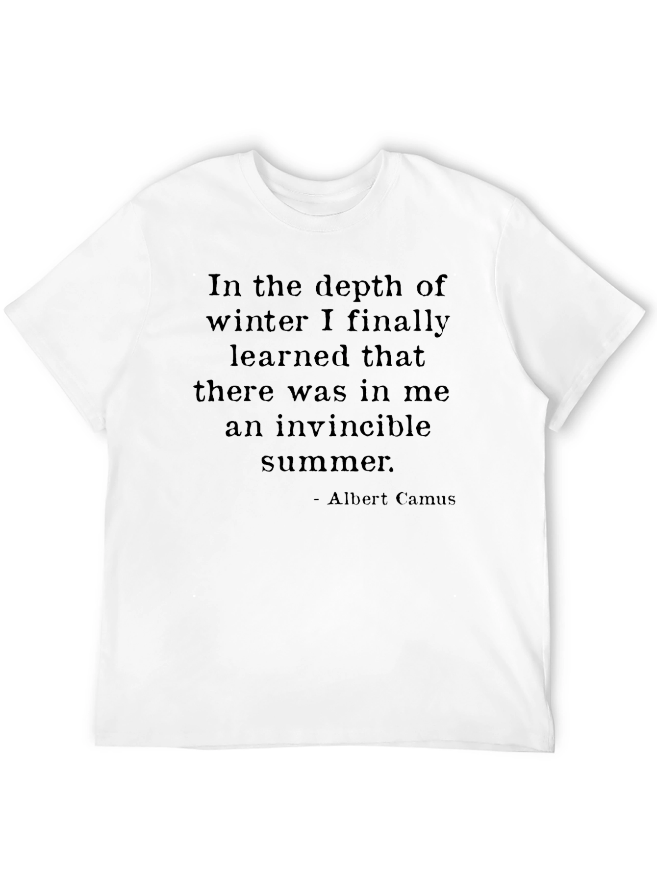 Invincible Summer Albert Camus Quote T-Shirt