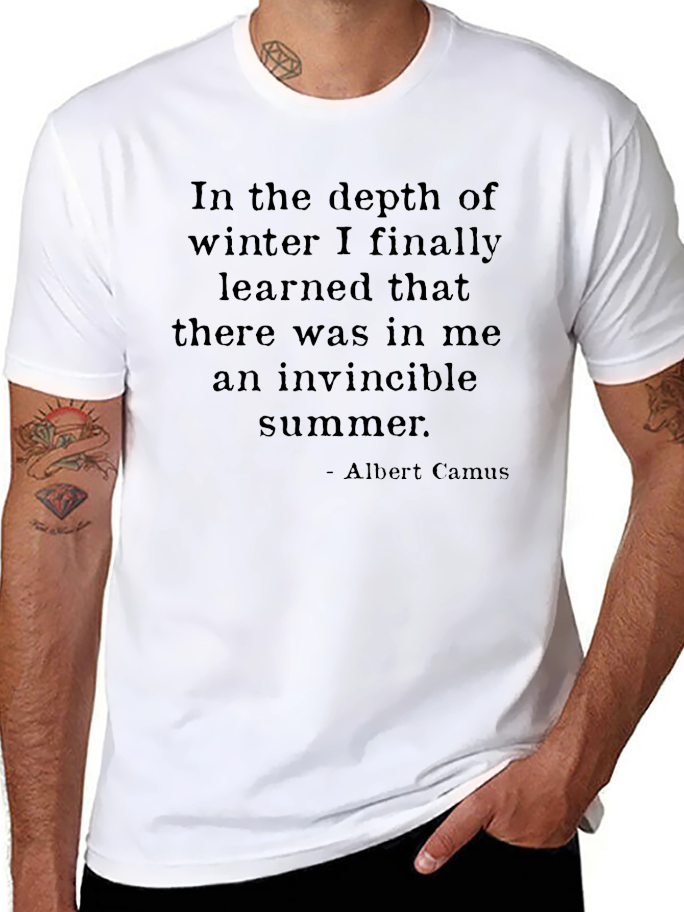 Invincible Summer Albert Camus Quote T-Shirt