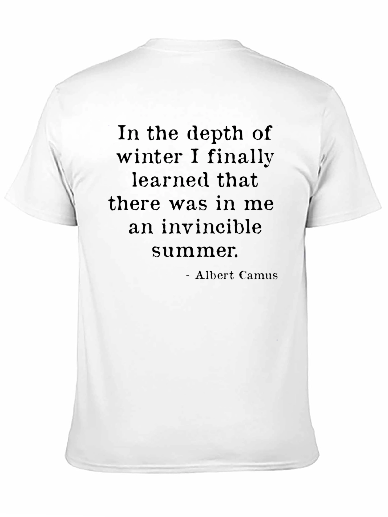 Invincible Summer Albert Camus Quote T-Shirt