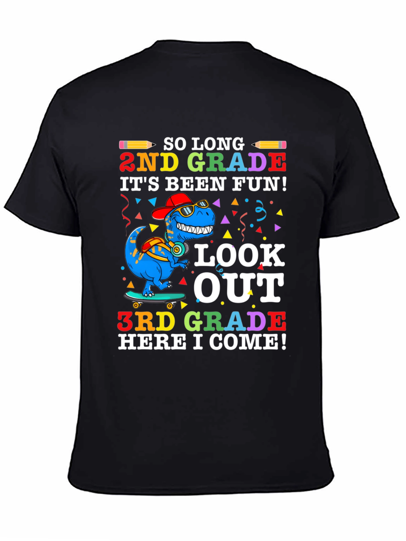 So Long 2nd Grade T-Shirt - Dinosaur Graduation Tee