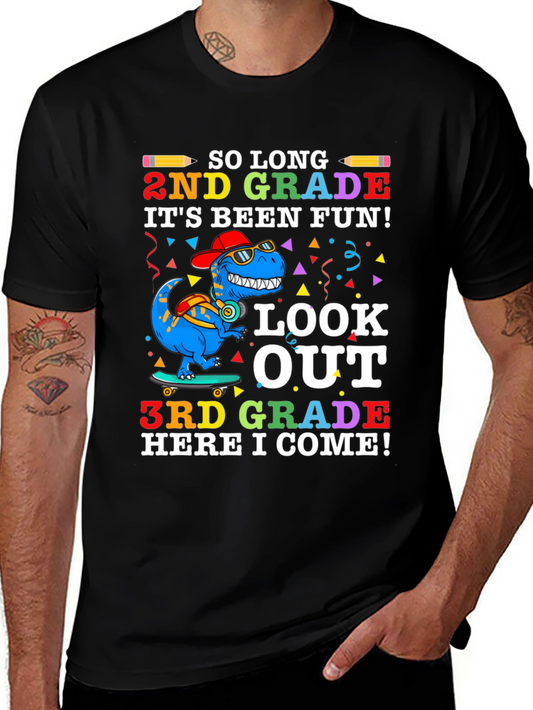 So Long 2nd Grade T-Shirt - Dinosaur Graduation Tee