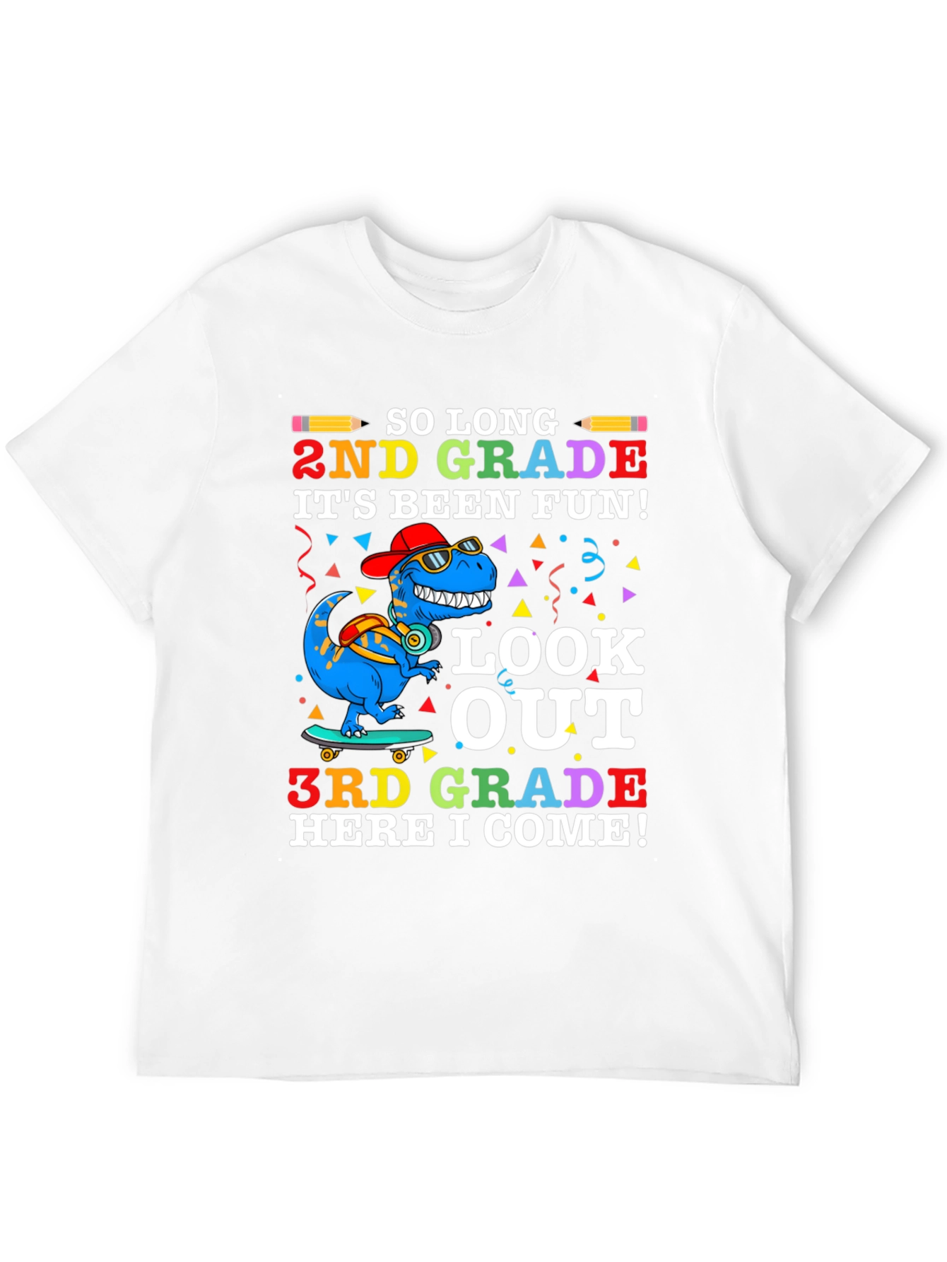 So Long 2nd Grade T-Shirt - Dinosaur Graduation Tee