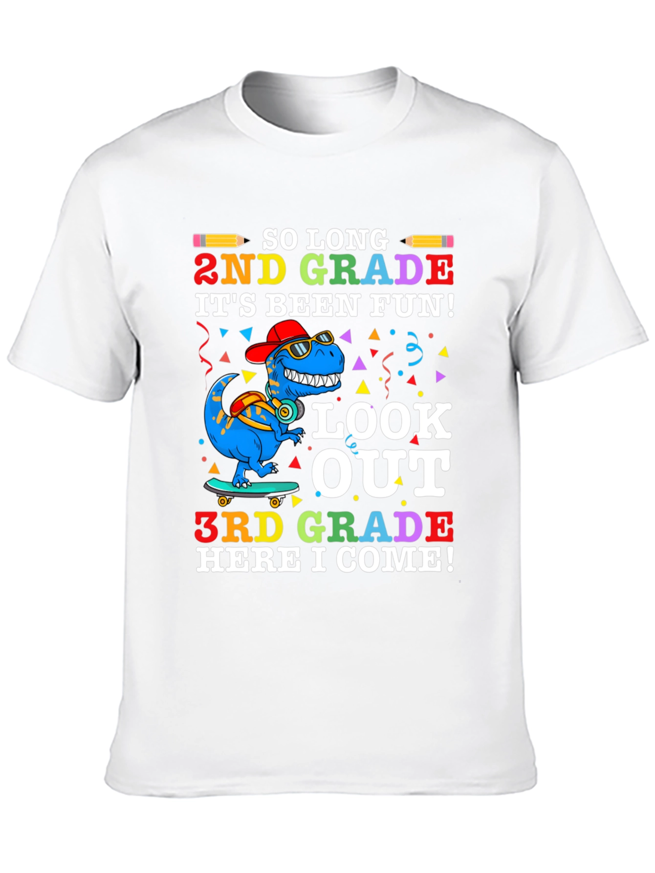 So Long 2nd Grade T-Shirt - Dinosaur Graduation Tee