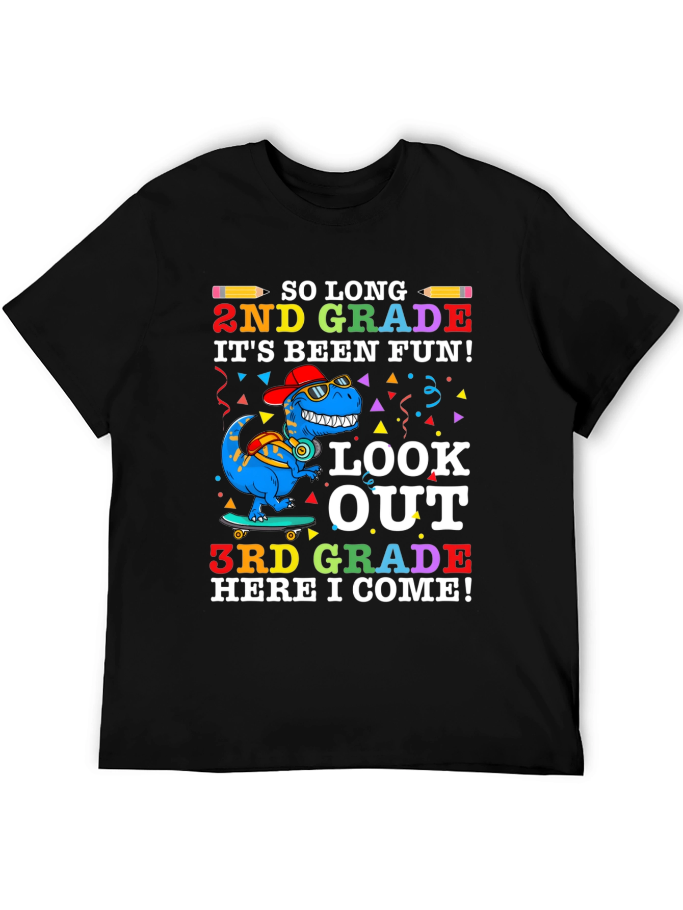 So Long 2nd Grade T-Shirt - Dinosaur Graduation Tee
