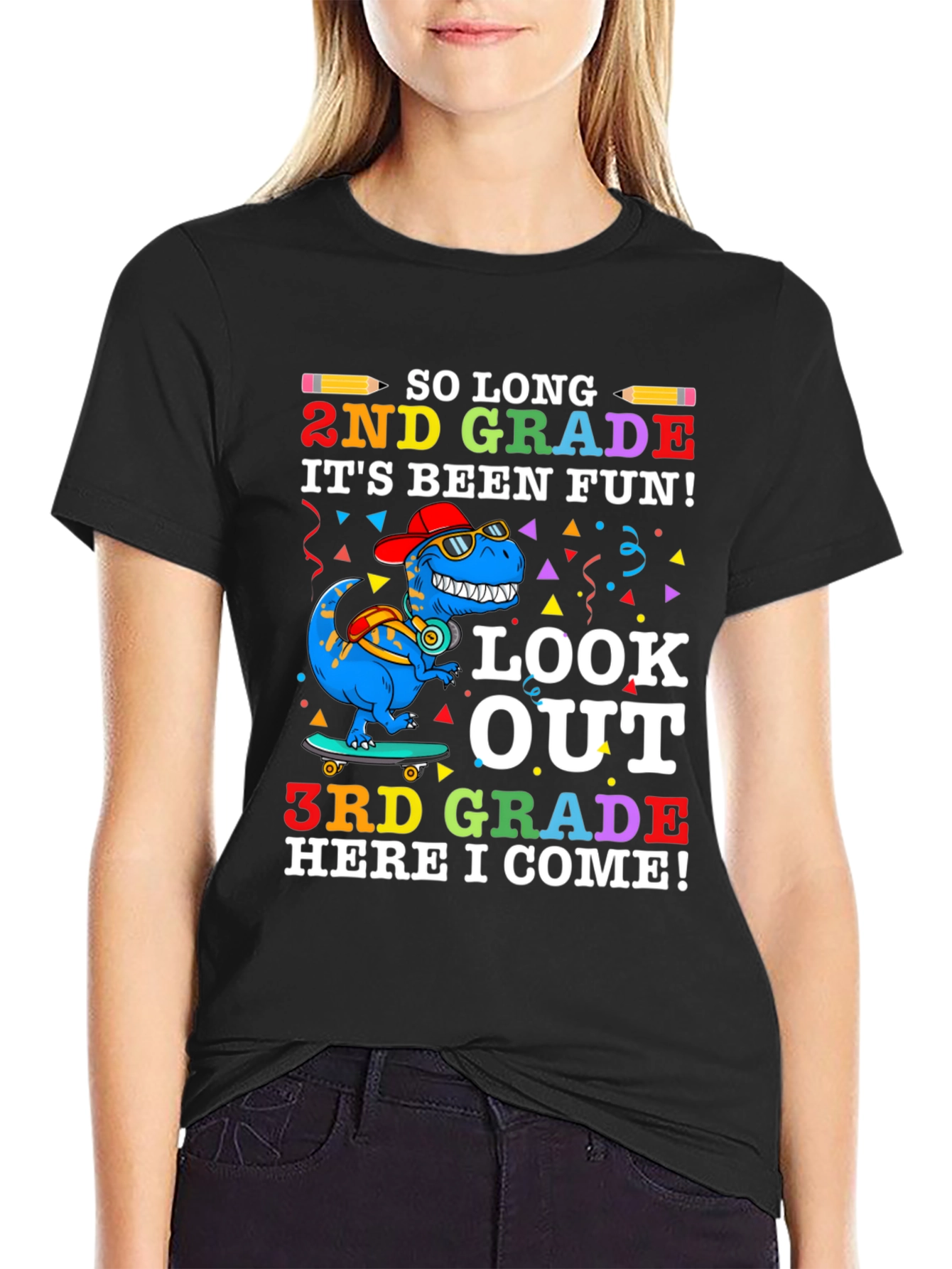 So Long 2nd Grade T-Shirt - Dinosaur Graduation Tee