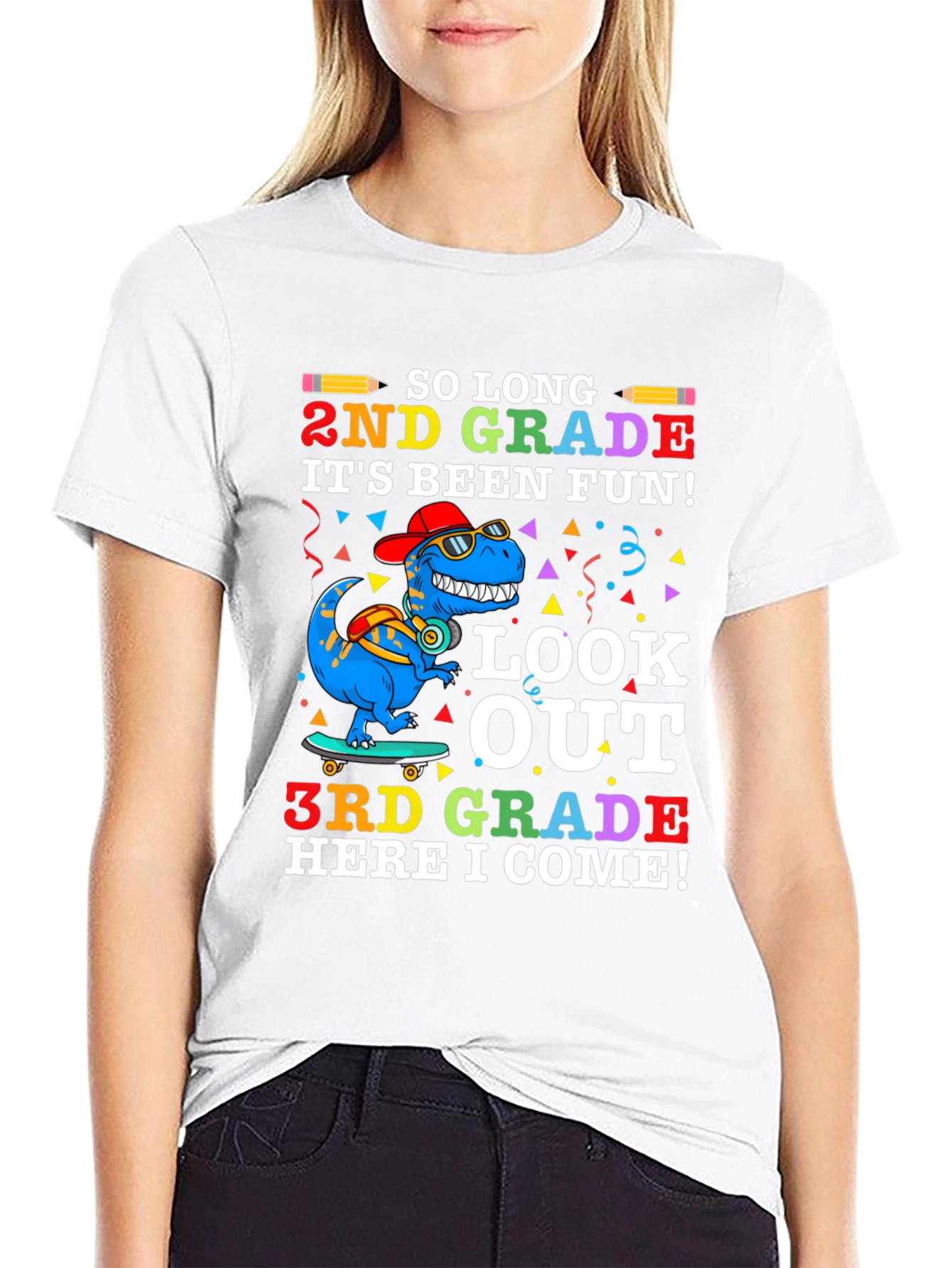 So Long 2nd Grade T-Shirt - Dinosaur Graduation Tee