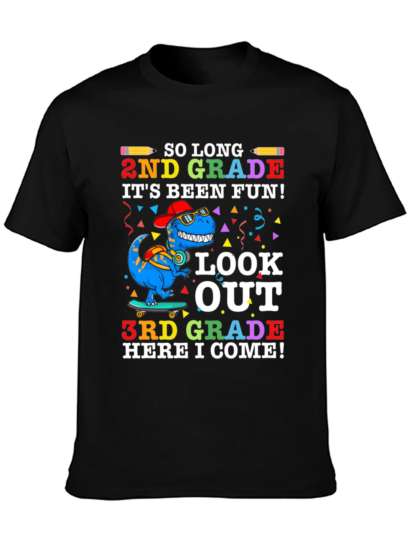 So Long 2nd Grade T-Shirt - Dinosaur Graduation Tee