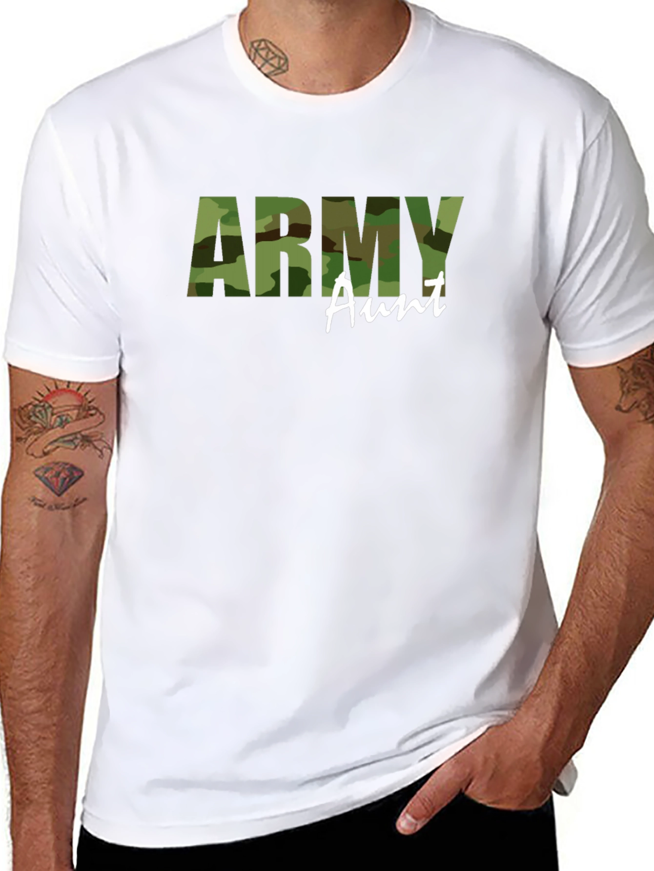 Army Aunt Camo T-Shirt - Military Family Pride Tee