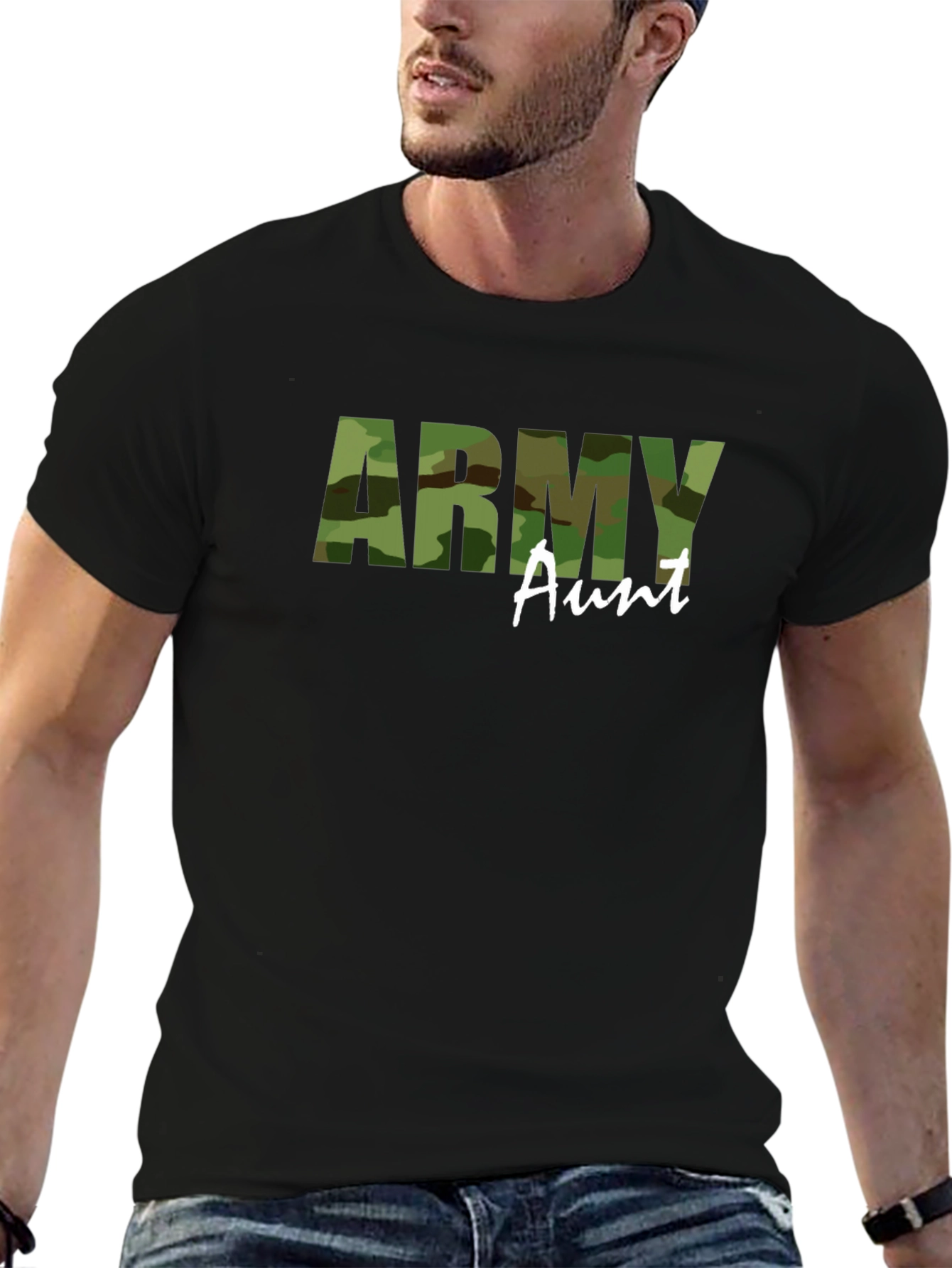 Army Aunt Camo T-Shirt - Military Family Pride Tee