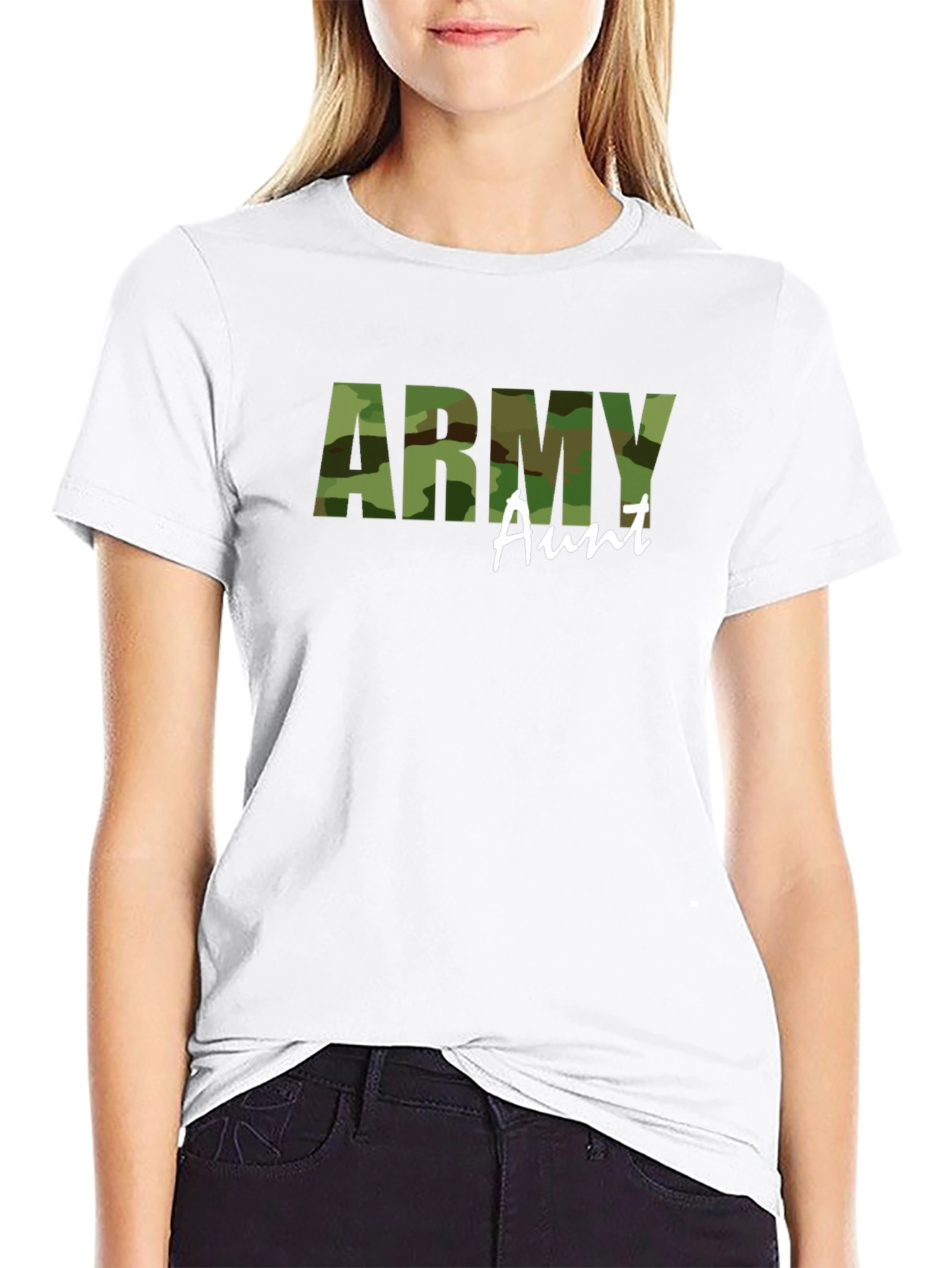 Army Aunt Camo T-Shirt - Military Family Pride Tee