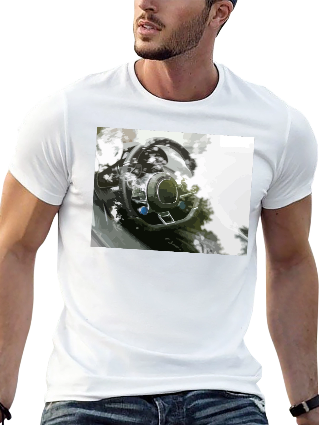 Stylish Car Interior Graphic Tee
