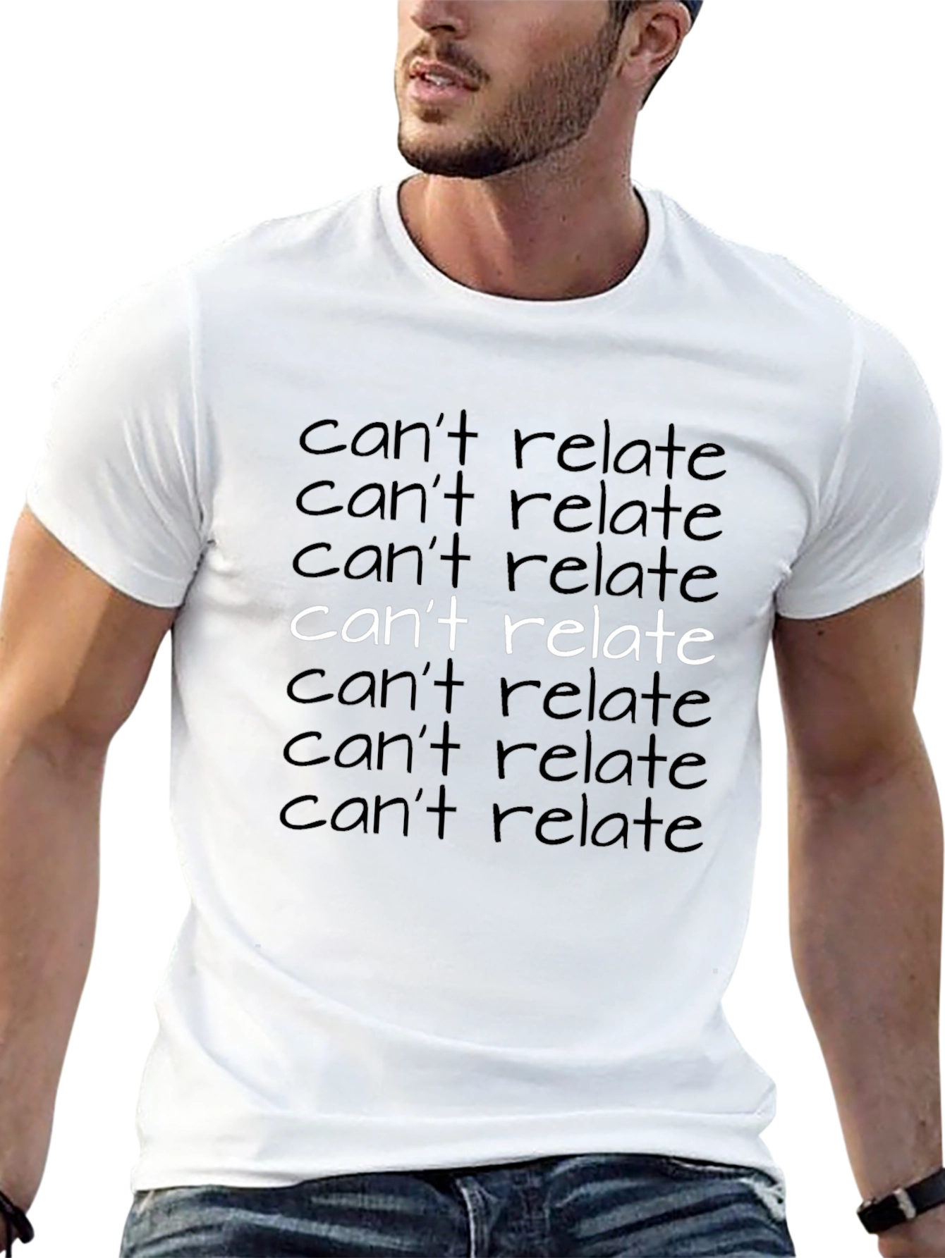 Cant Relate Graphic Tee - Black Crew Neck T-Shirt