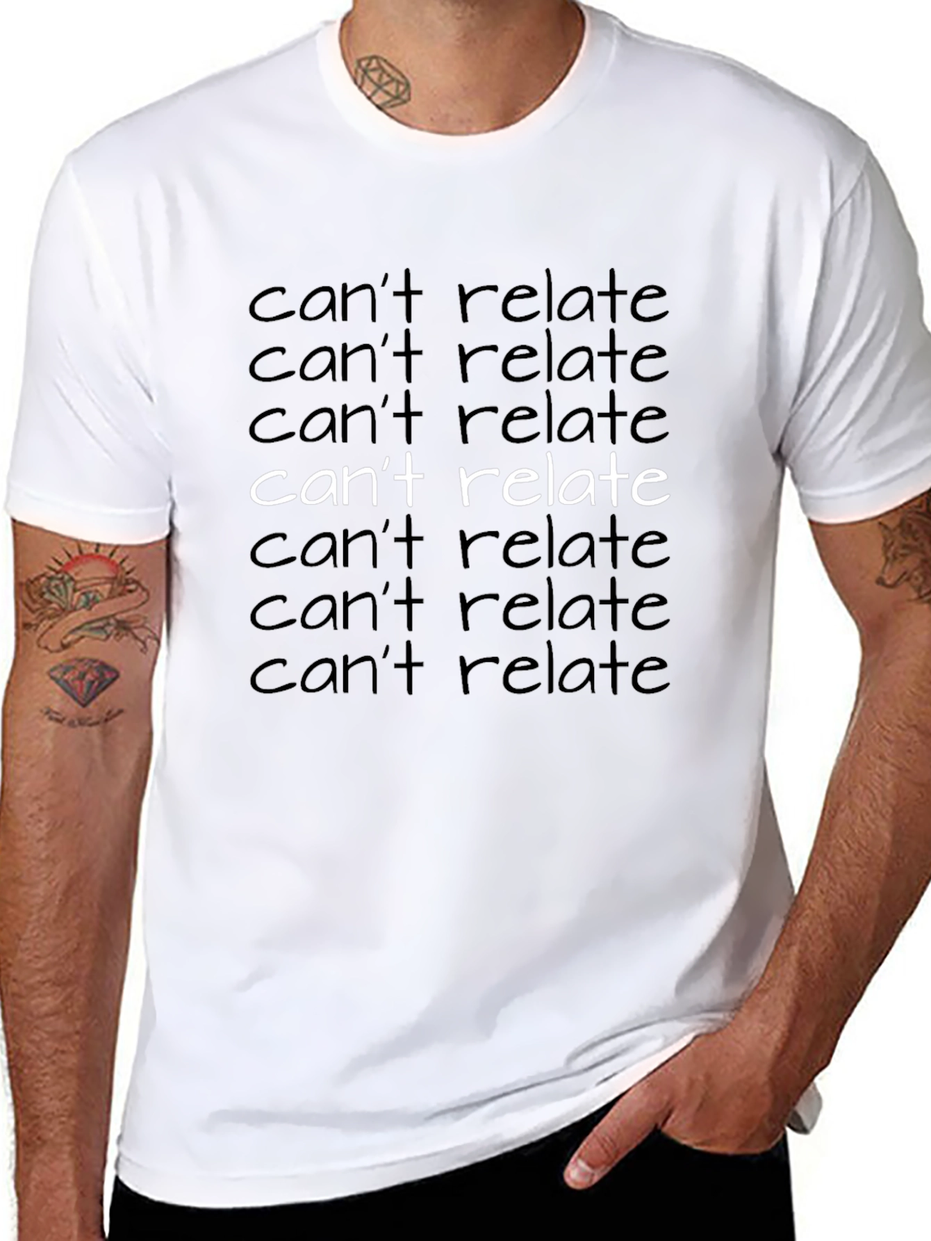 Cant Relate Graphic Tee - Black Crew Neck T-Shirt
