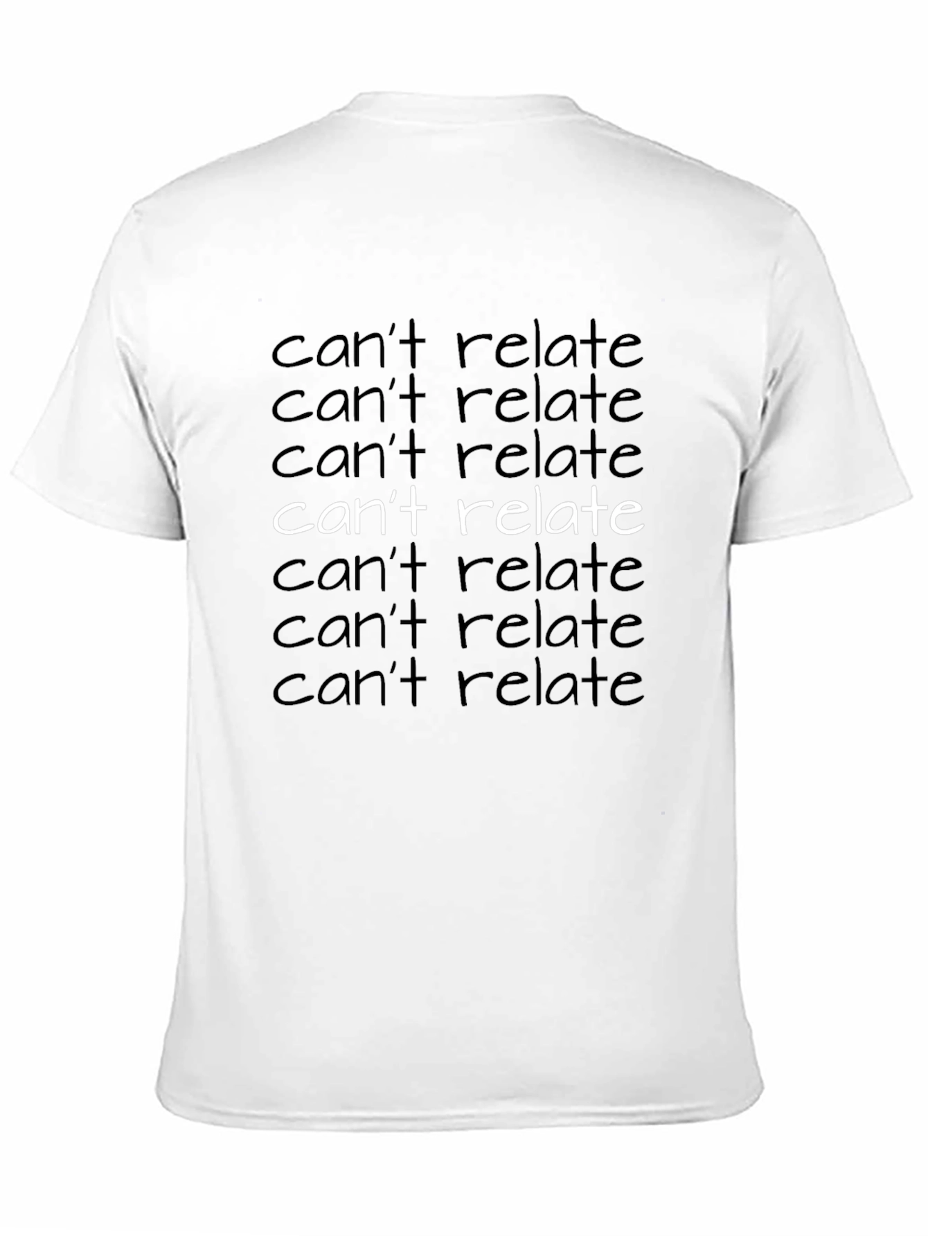 Cant Relate Graphic Tee - Black Crew Neck T-Shirt