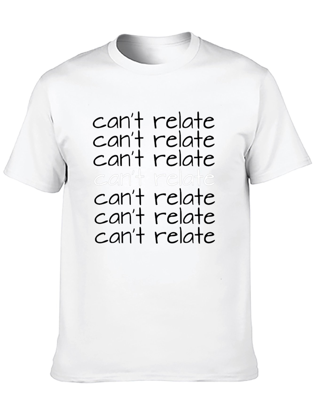 Cant Relate Graphic Tee - Black Crew Neck T-Shirt