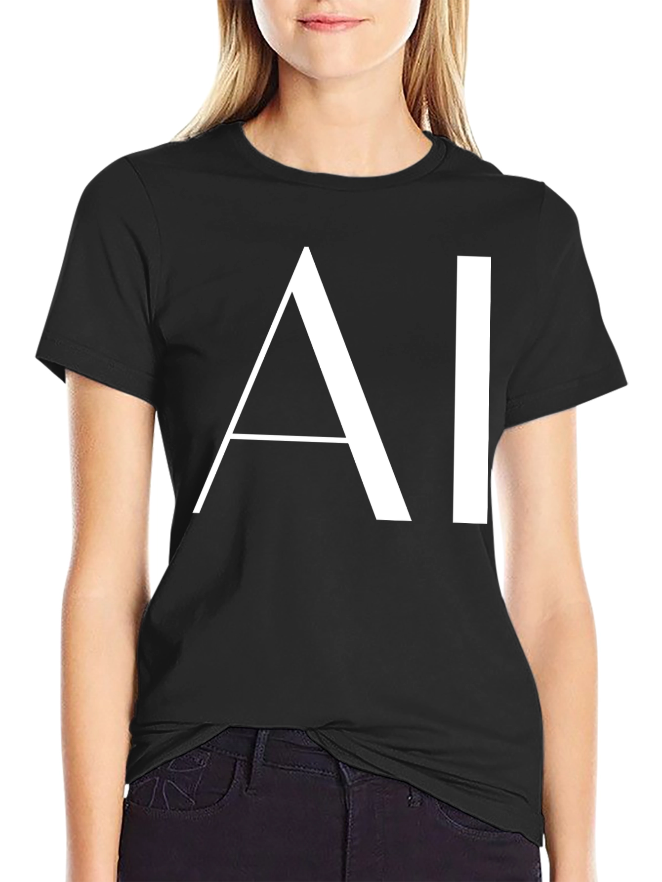AI Graphic Tee - Modern Black T-Shirt