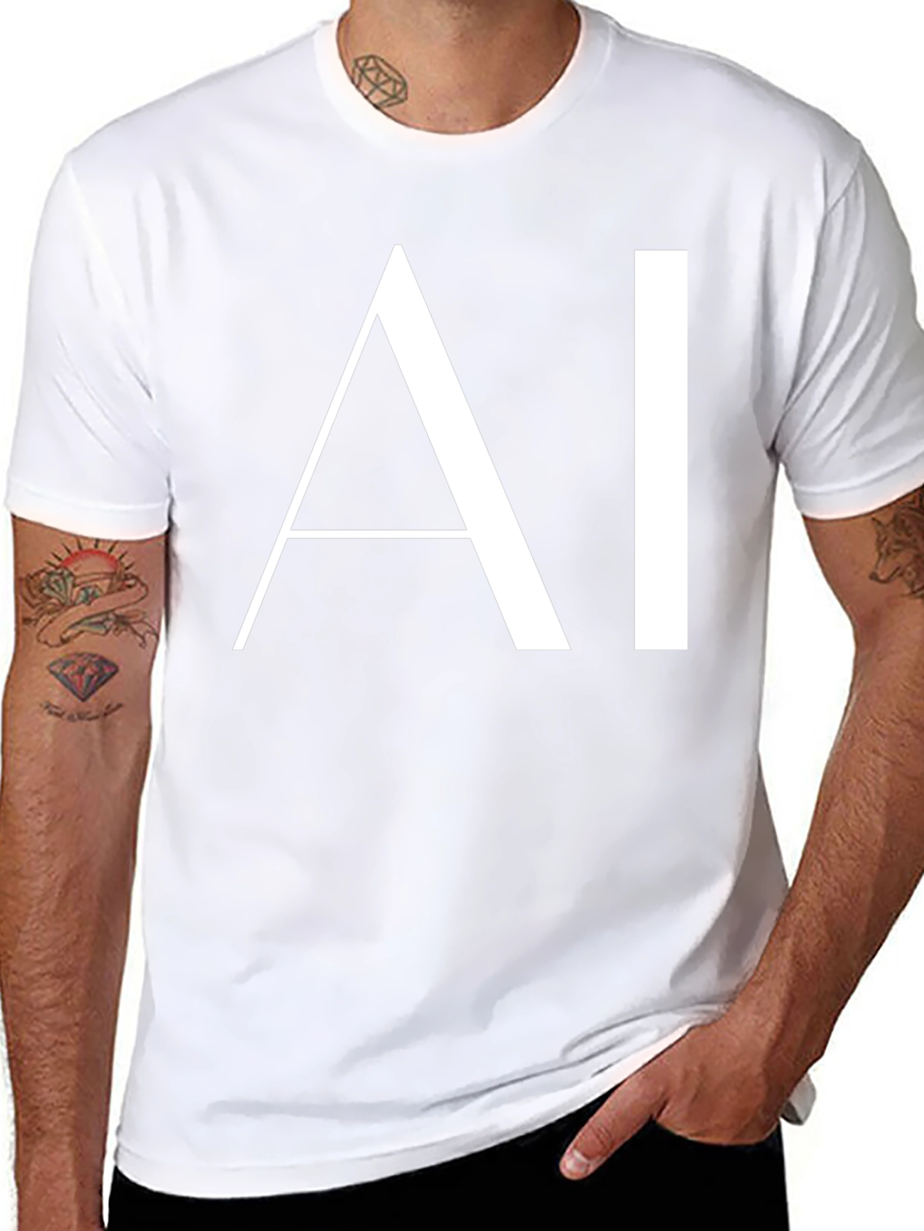 AI Graphic Tee - Modern Black T-Shirt