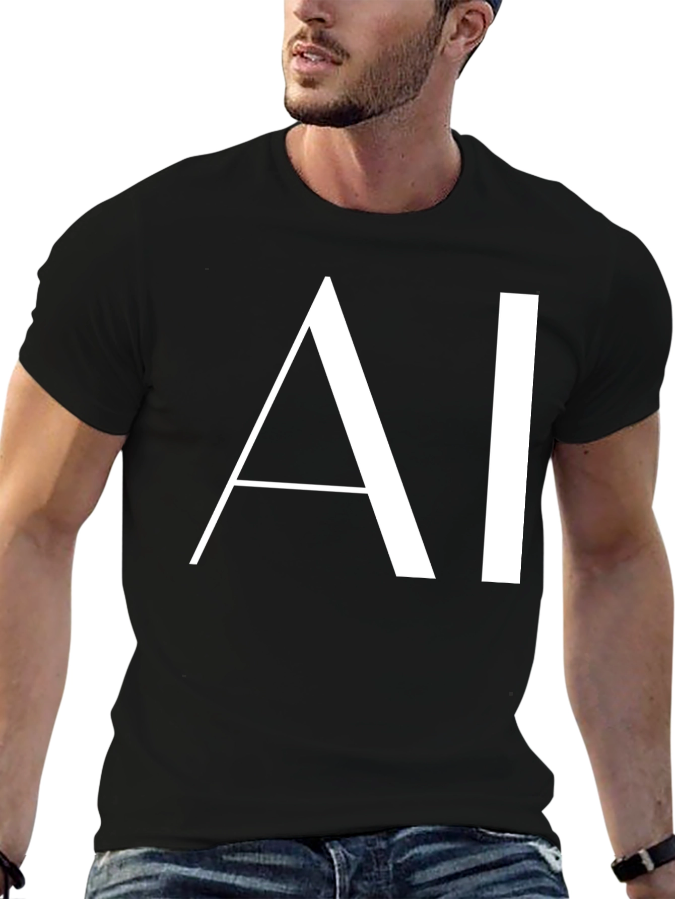 AI Graphic Tee - Modern Black T-Shirt