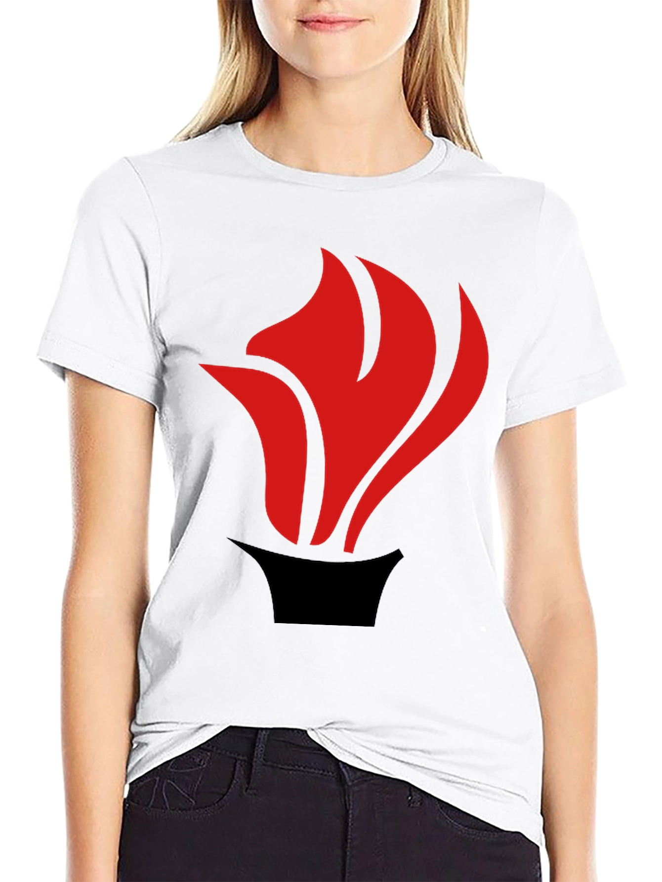 Flame Graphic Tee - Black Casual Style