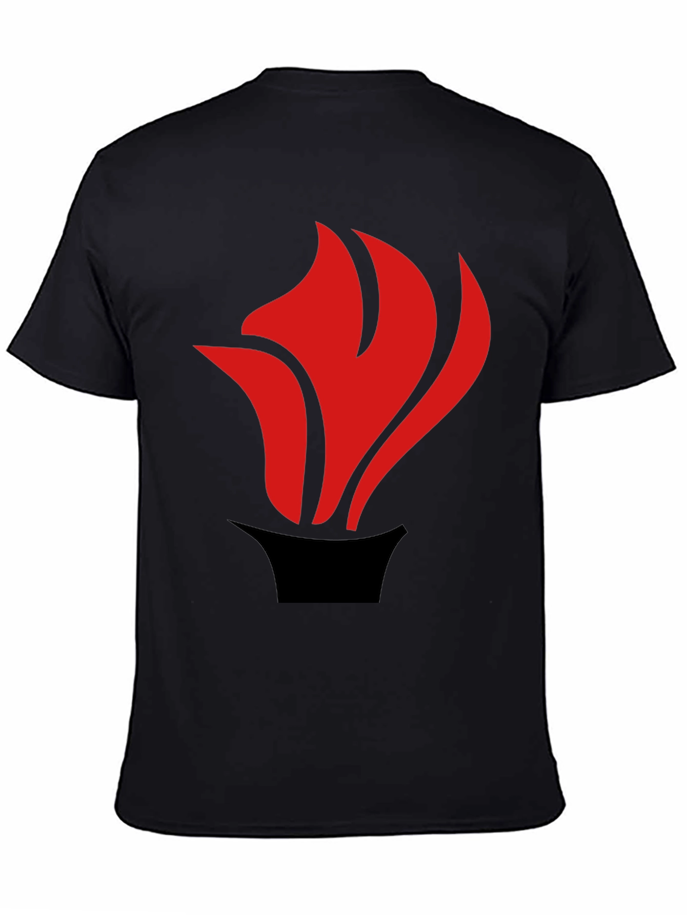 Flame Graphic Tee - Black Casual Style