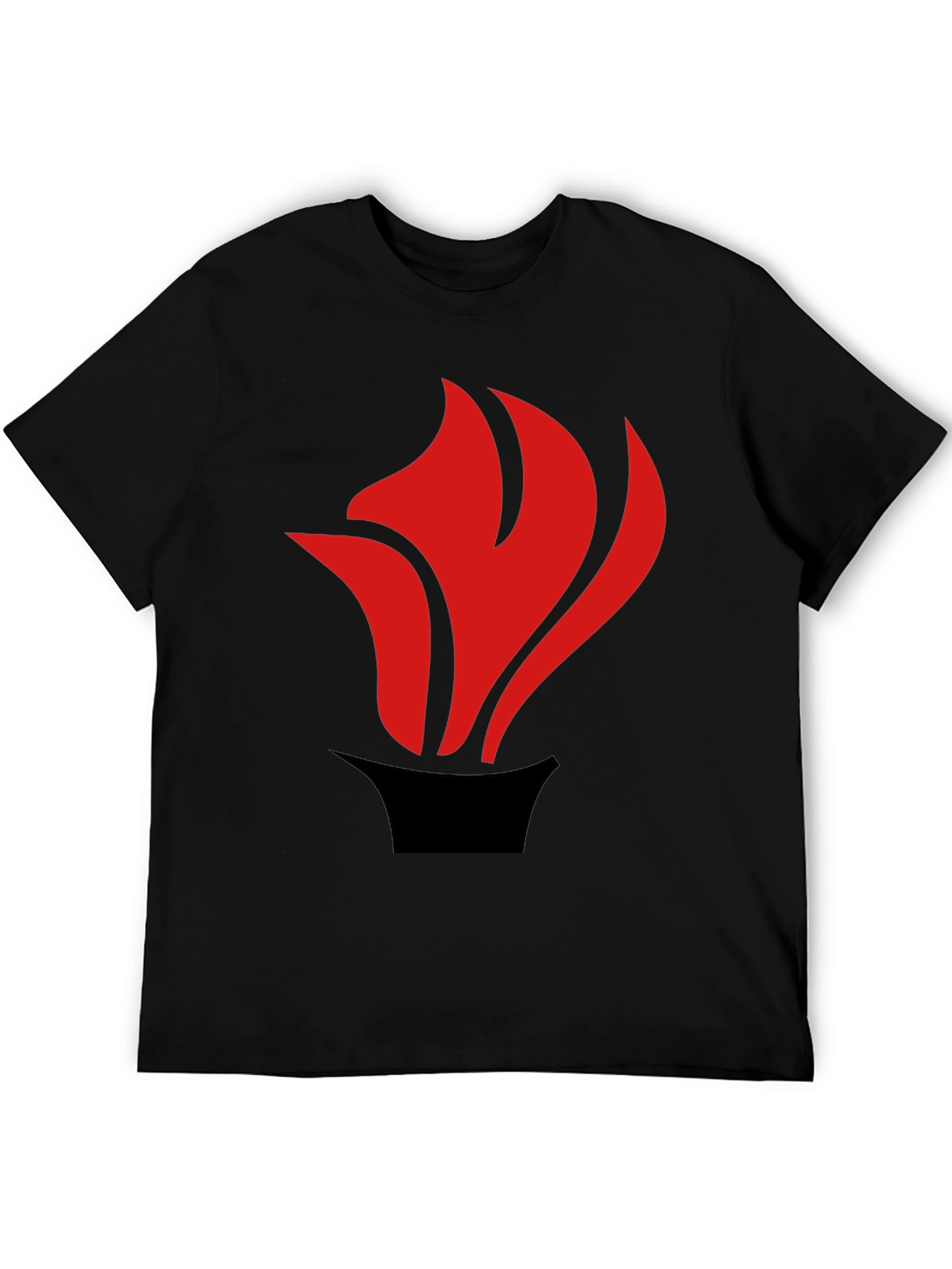 Flame Graphic Tee - Black Casual Style
