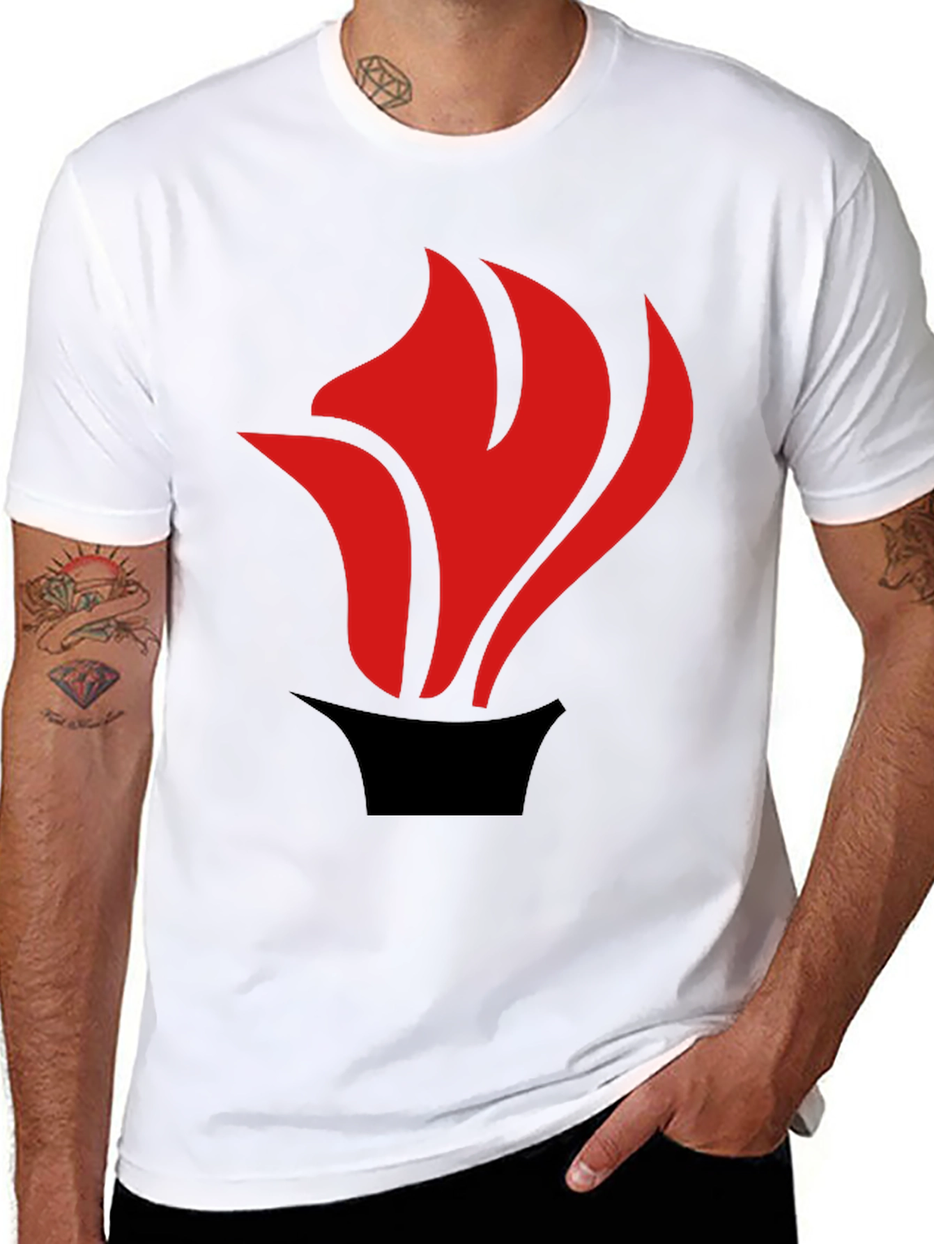 Flame Graphic Tee - Black Casual Style