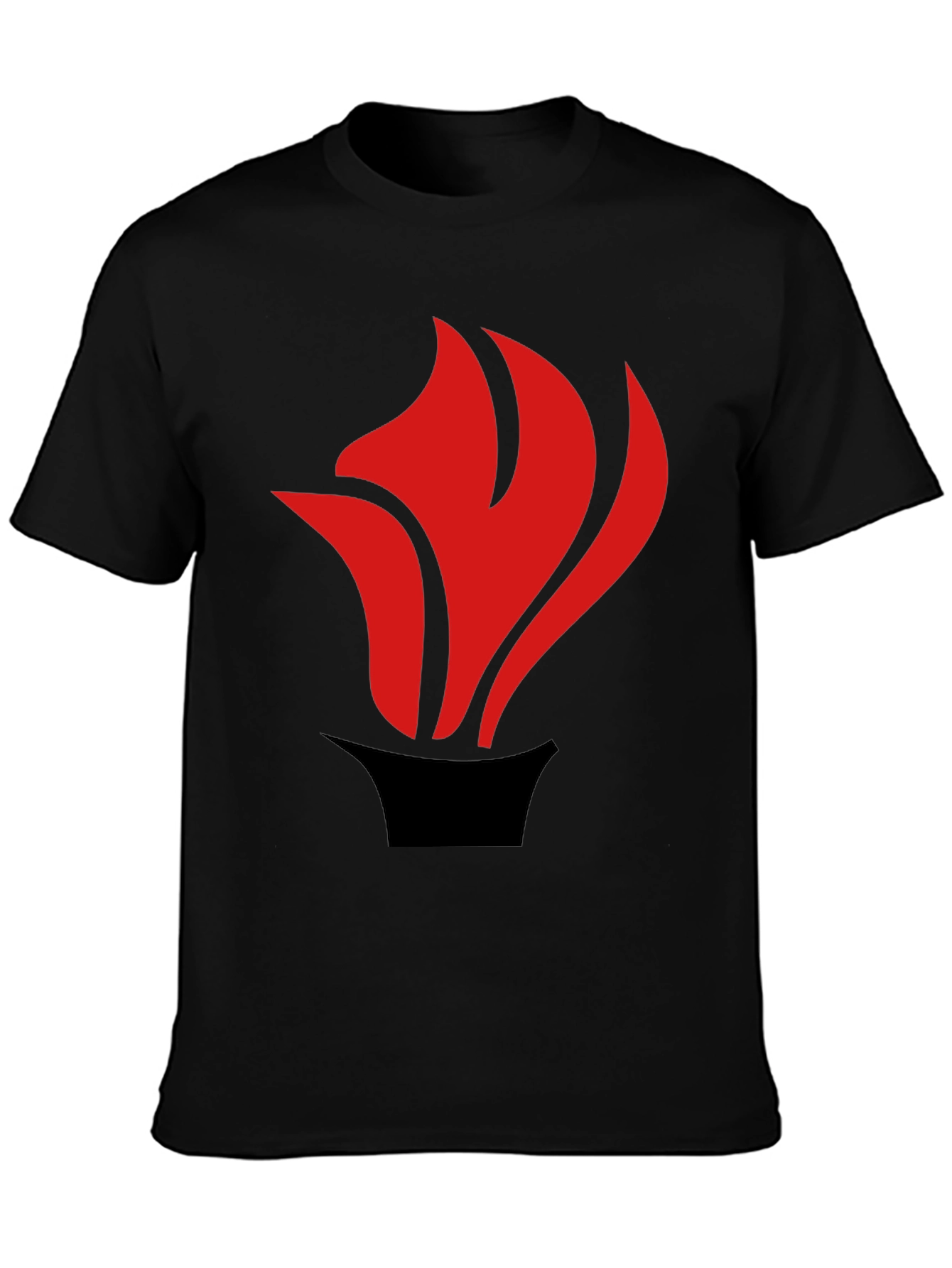 Flame Graphic Tee - Black Casual Style