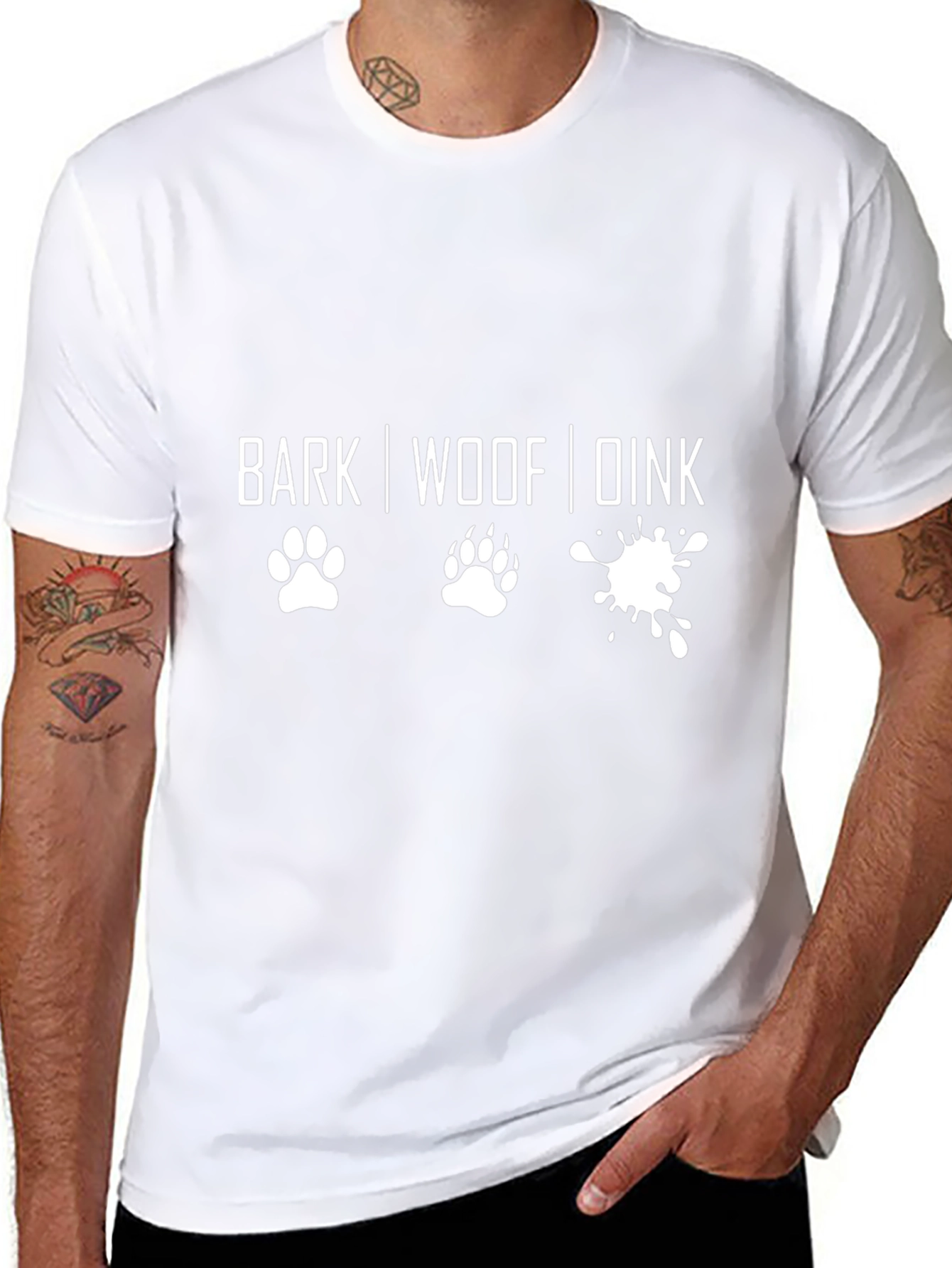 Dog Lover T-Shirt - Funny BARK WOOF DINK Design