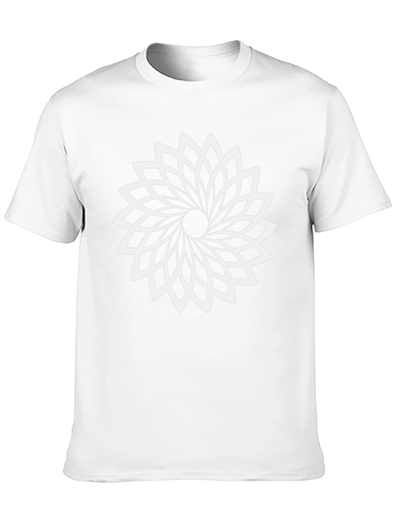 Geometric Flower Black T-Shirt