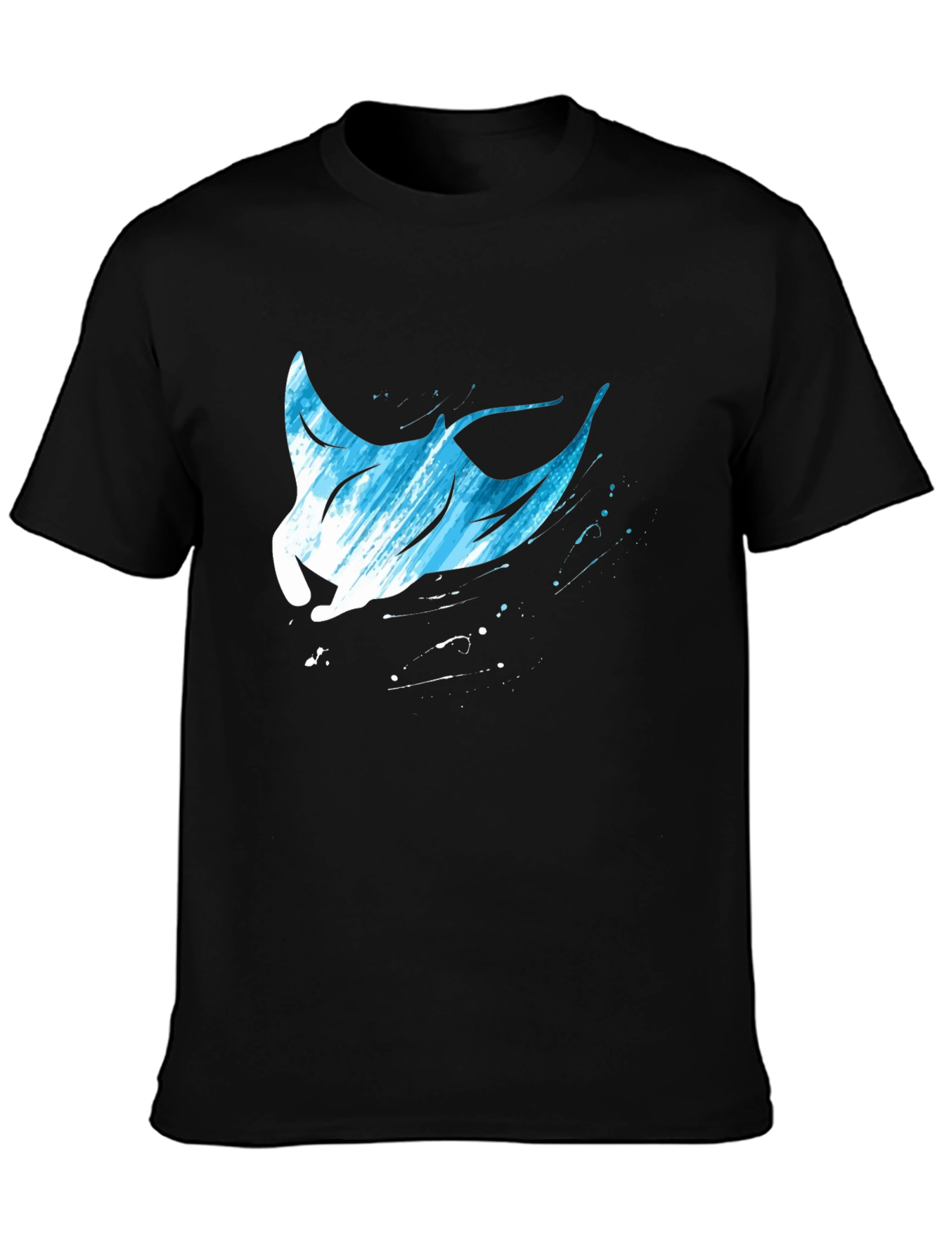 Manta Ray Graphic T-Shirt - Black Cotton Tee