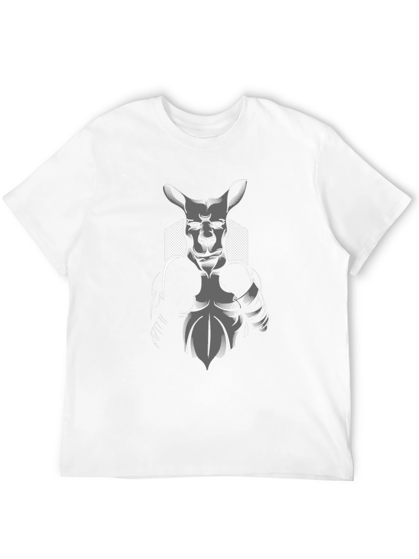 Kangaroo Boxer Graphic Tee - Black Cotton T-Shirt
