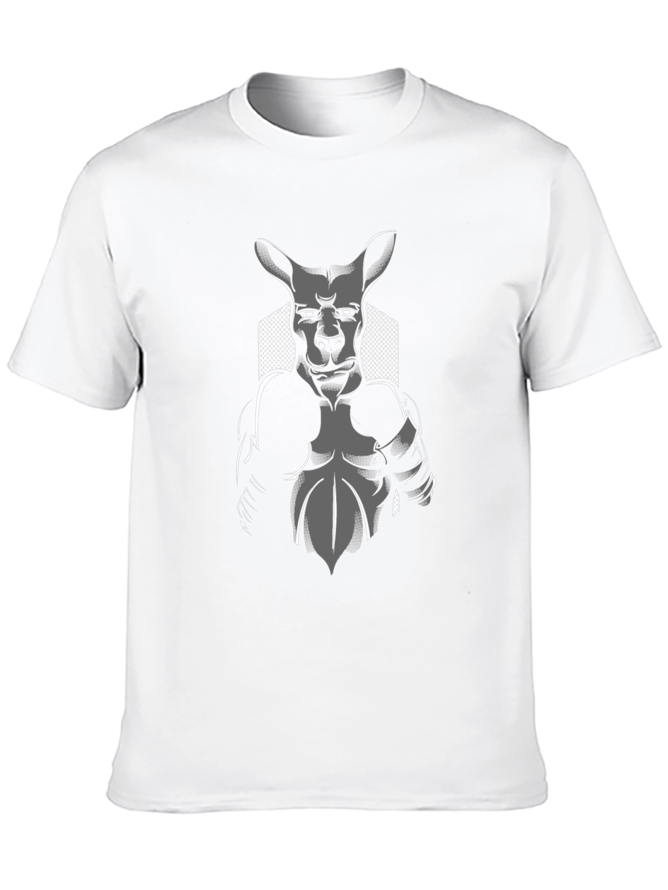 Kangaroo Boxer Graphic Tee - Black Cotton T-Shirt