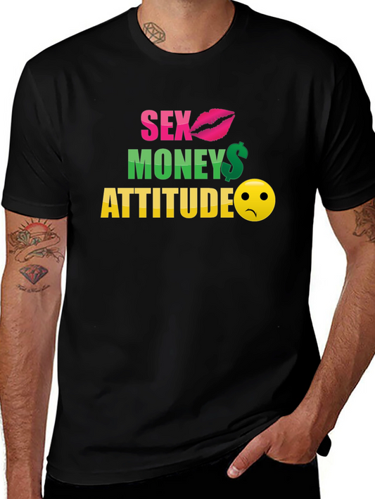 Sex Money Attitude Graphic T-Shirt