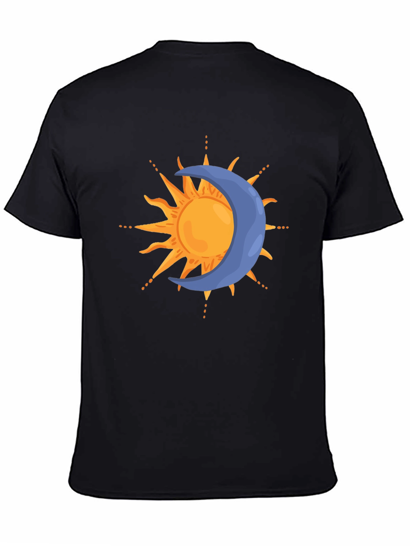 Celestial Sun & Moon Graphic Tee - Black