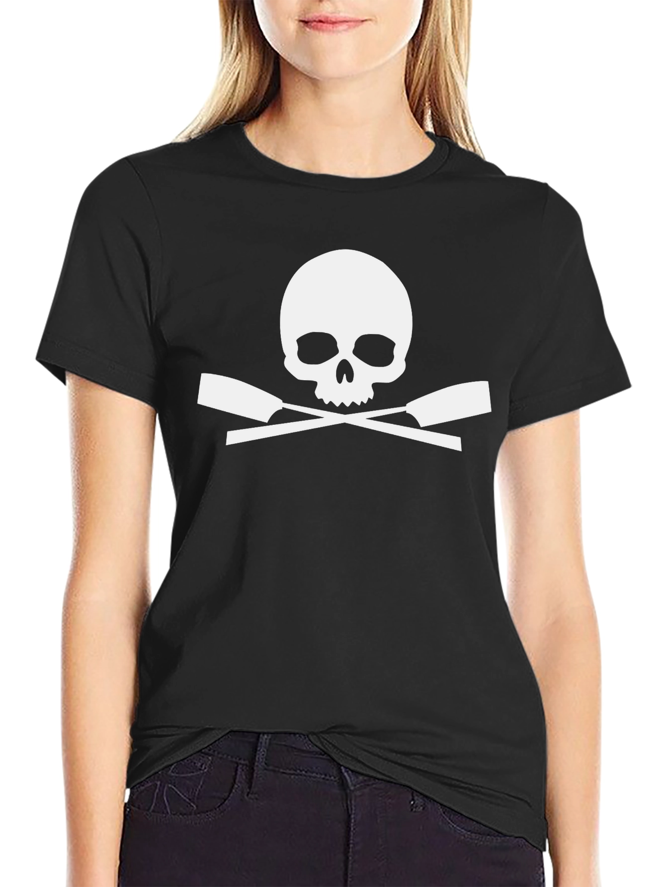 Skull & Crossed Oars Black T-Shirt